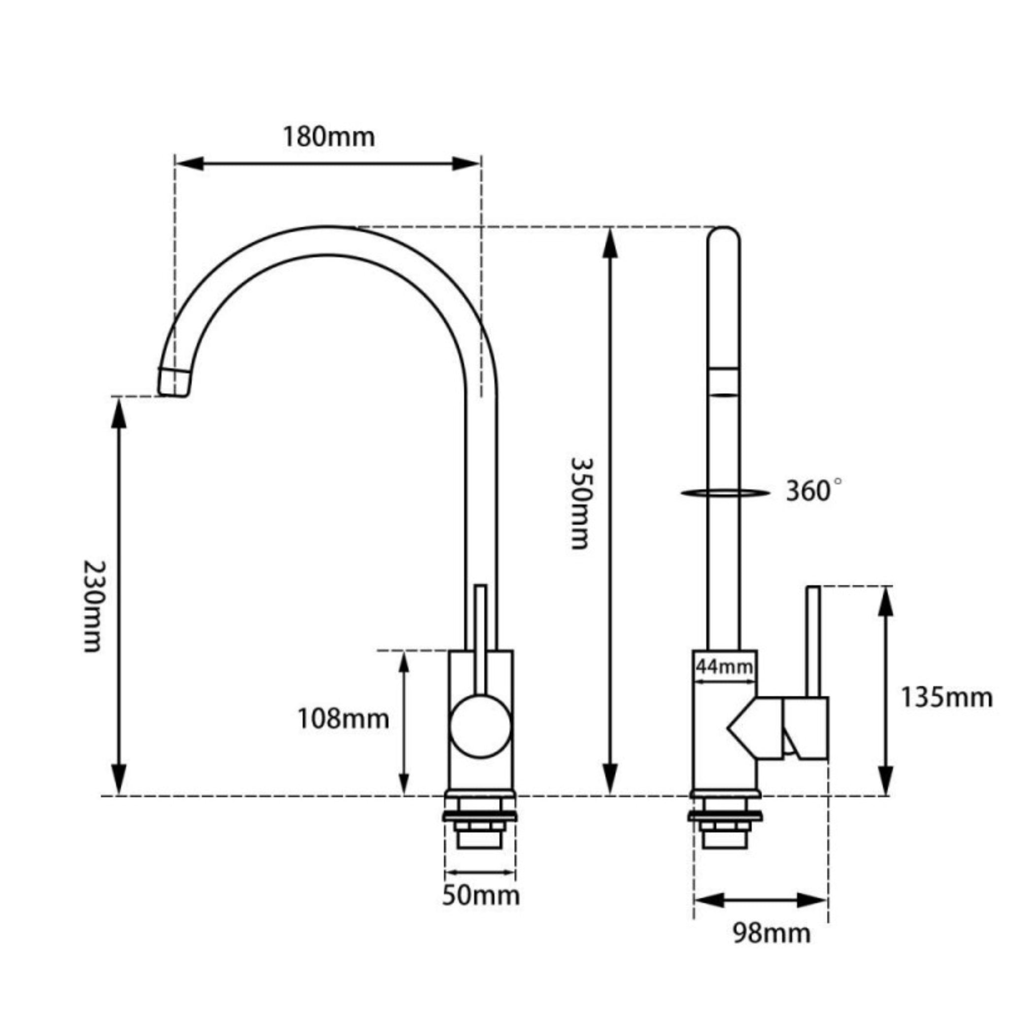 AQUAPERLA KITCHEN MIXER 335MM CHROME