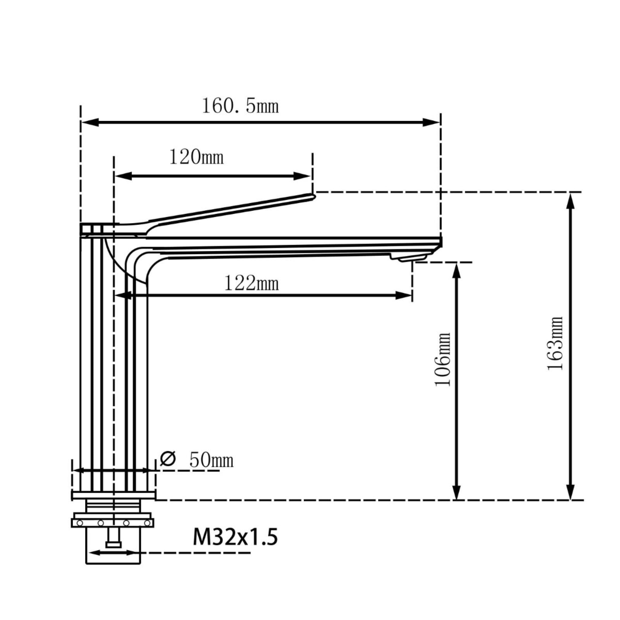 AQUAPERLA RUSHY BASIN MIXER 163MM BRUSHED NICKEL