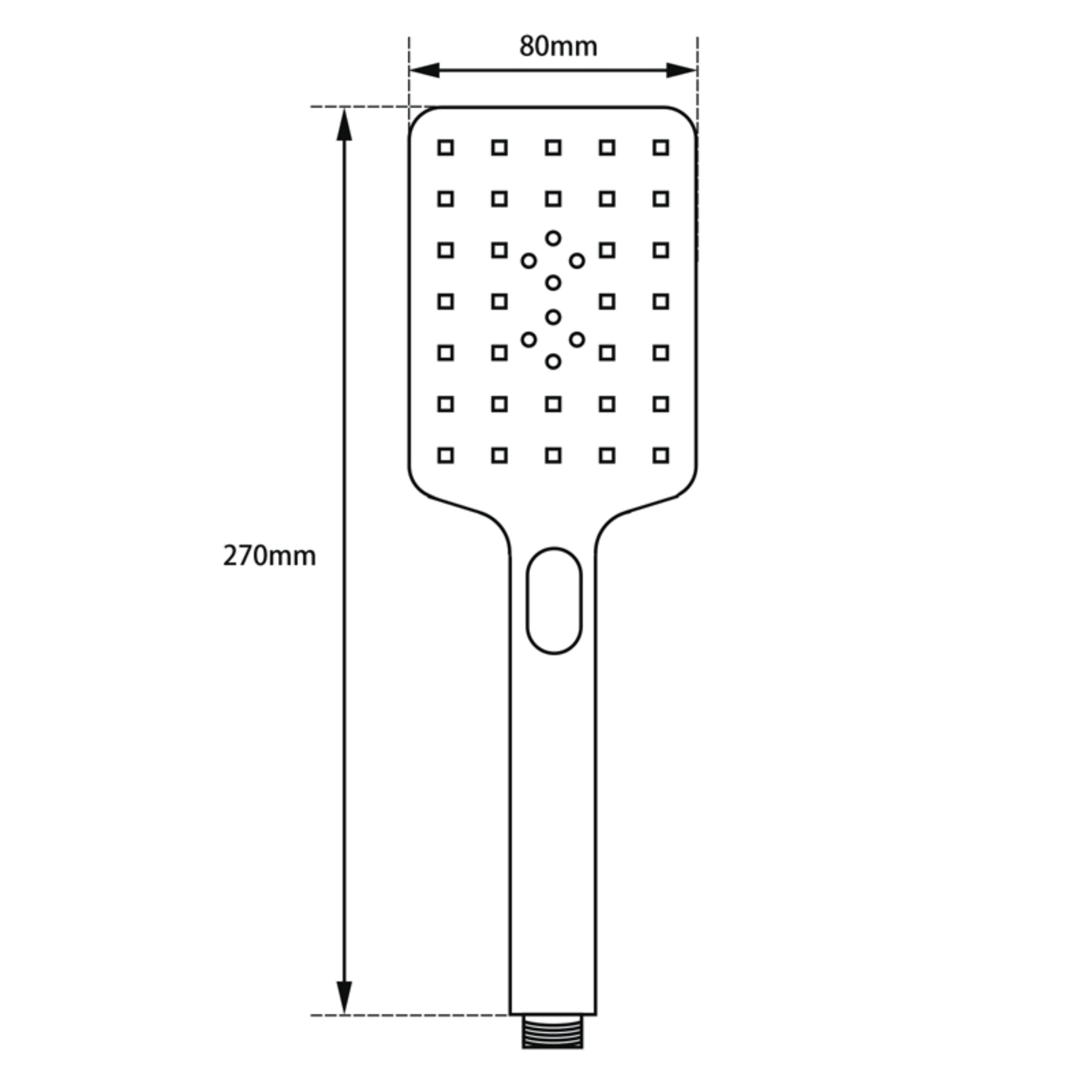 AQUAPERLA SQUARE HANDHELD SHOWER HEAD 80MM CHROME