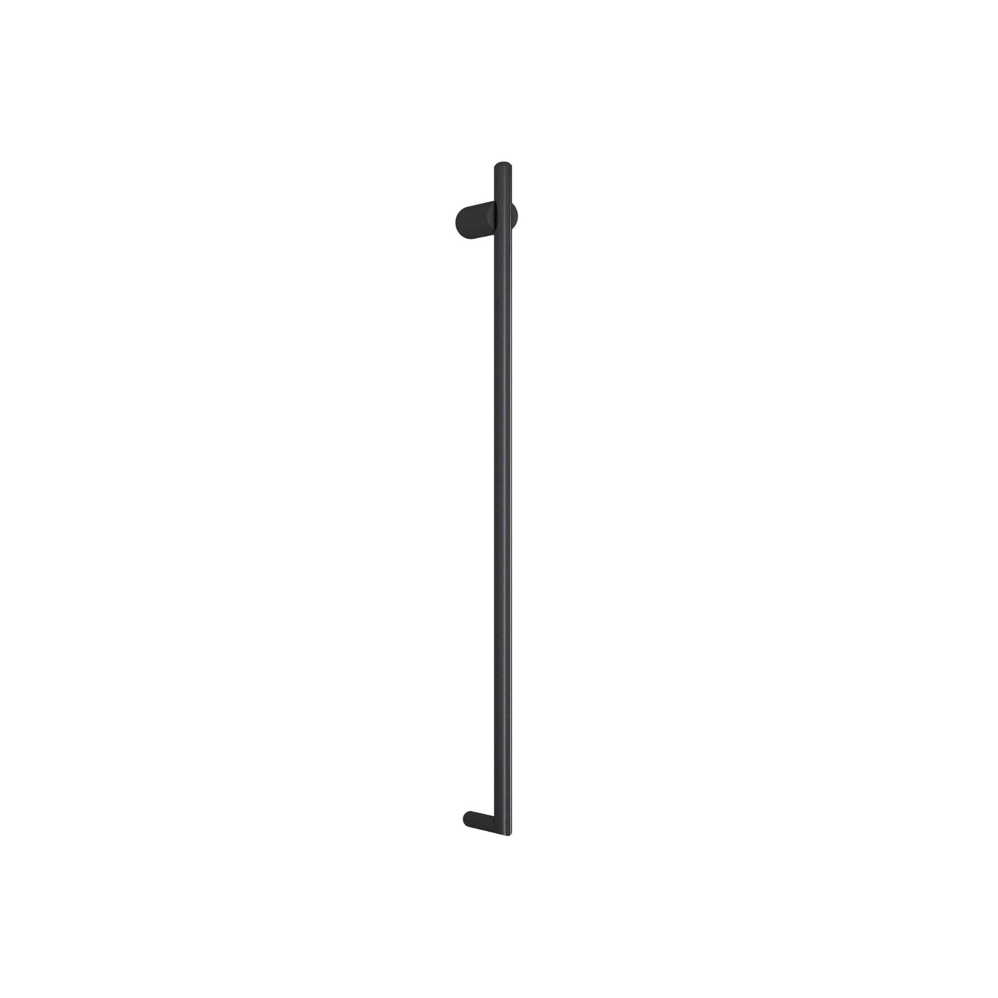 THERMOGROUP SLIMLINE ROUND VERTICAL HEATED SINGLE TOWEL RAIL MATTE BLACK 900MM