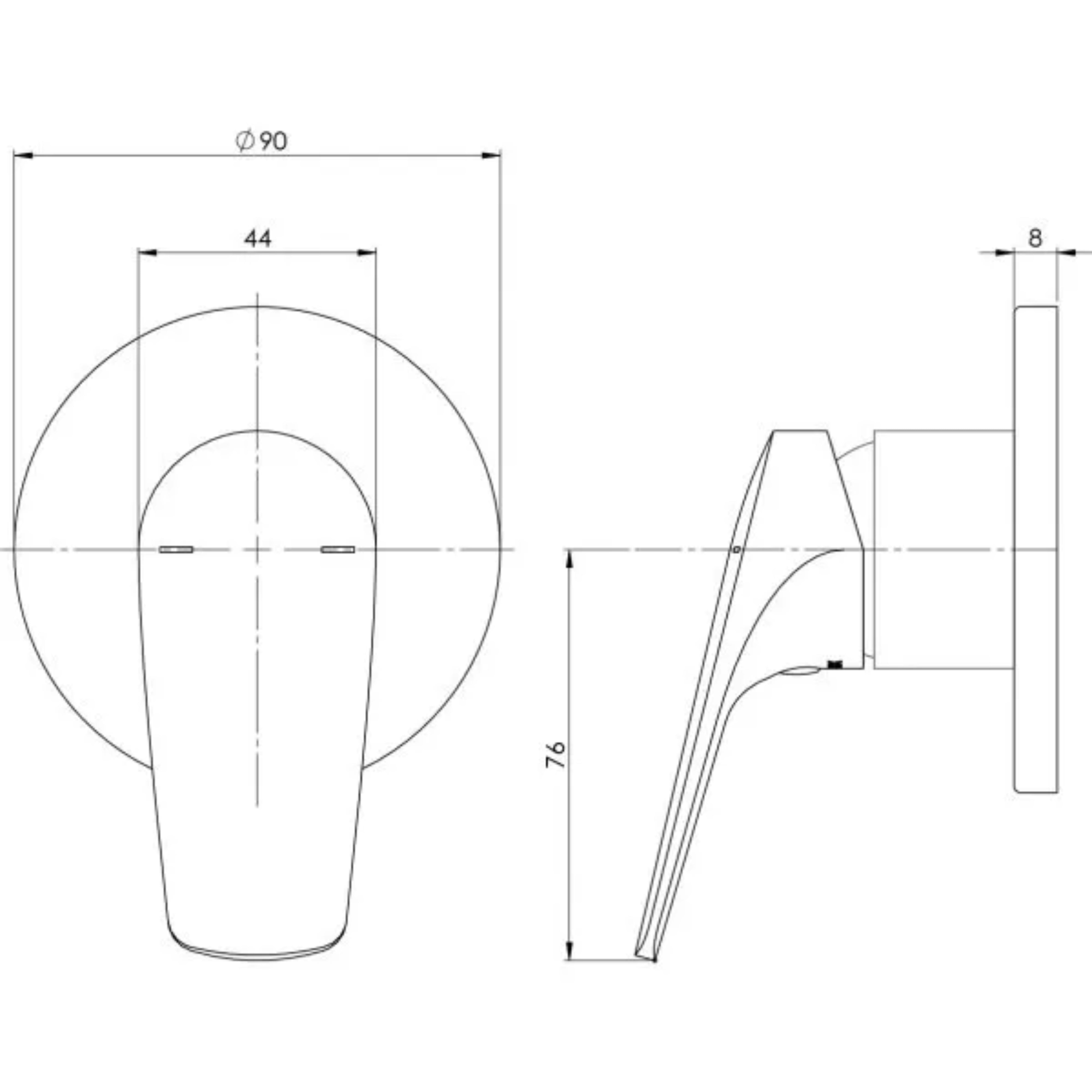 PHOENIX IVY MKII SHOWER AND WALL MIXER TRIM KIT CHROME