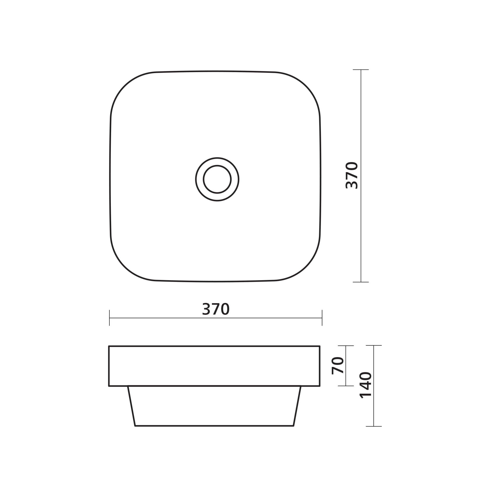 SEIMA OBELLO 372 SEMI-INSET BASIN GLOSS WHITE 370MM