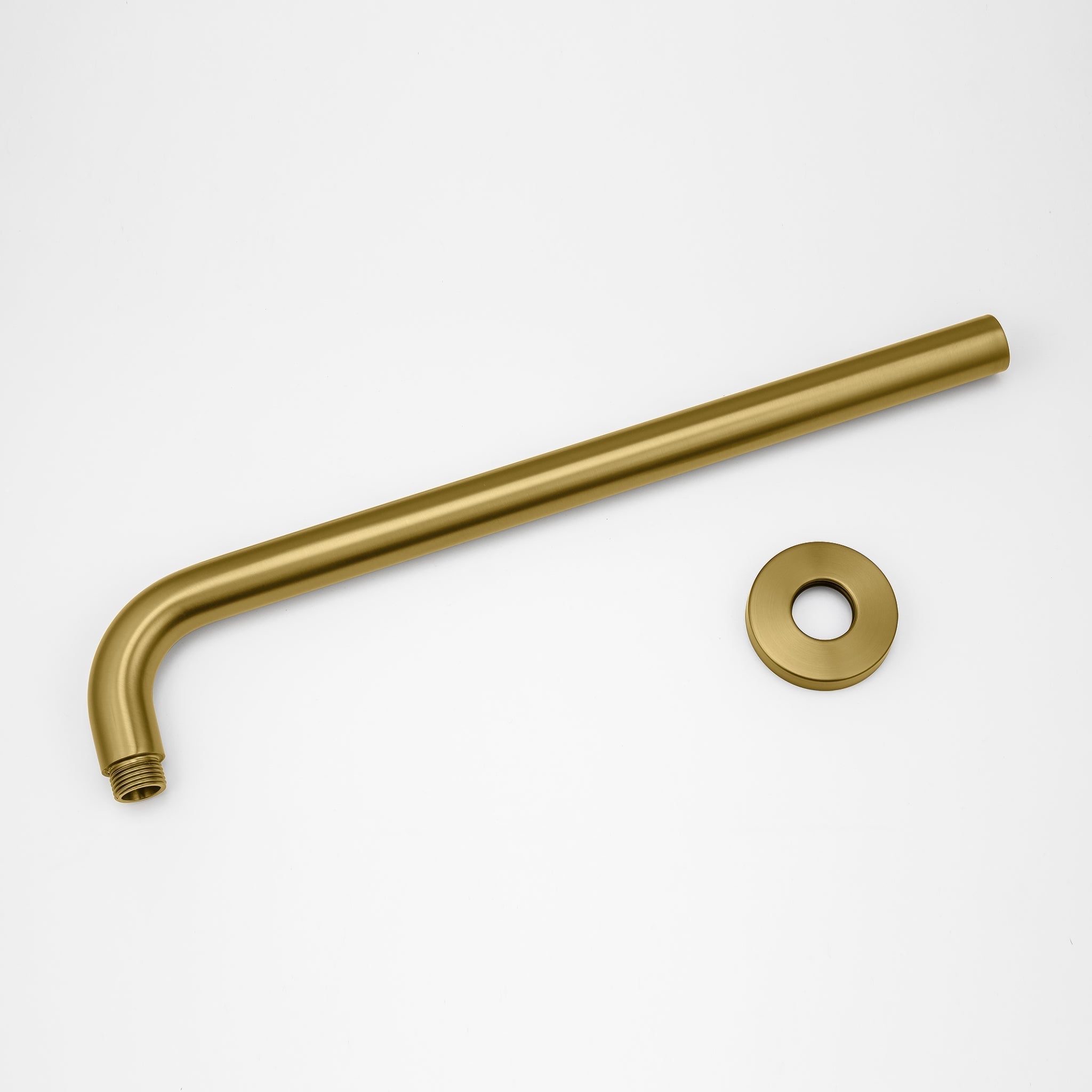 AQUAPERLA ROUND STRAIGHT WALL SHOWER ARM 400MM BRUSHED BRASS