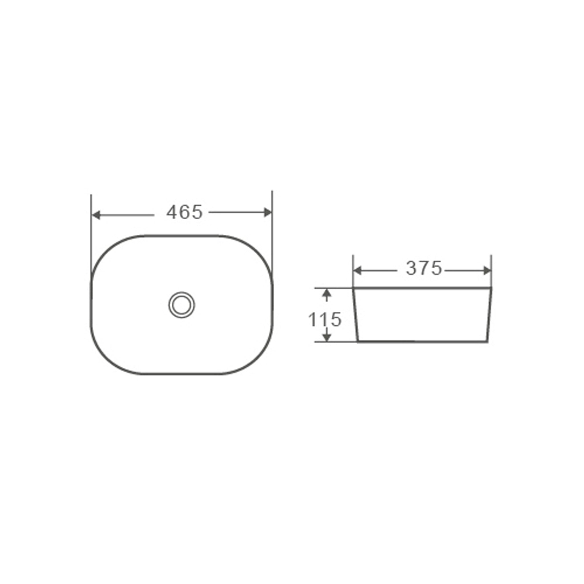 SEIMA LIMNI 465 ABOVE COUNTER BASIN GLOSS WHITE 465MM