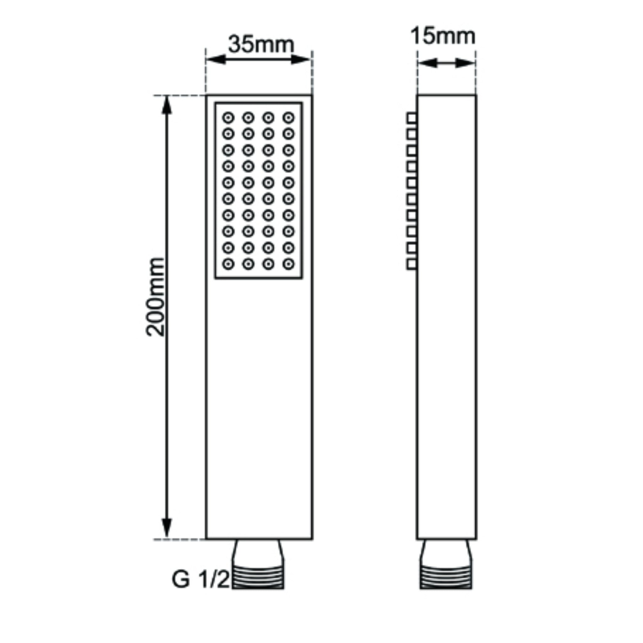 AQUAPERLA SQUARE HANDHELD SHOWER 200MM BRUSHED NICKEL