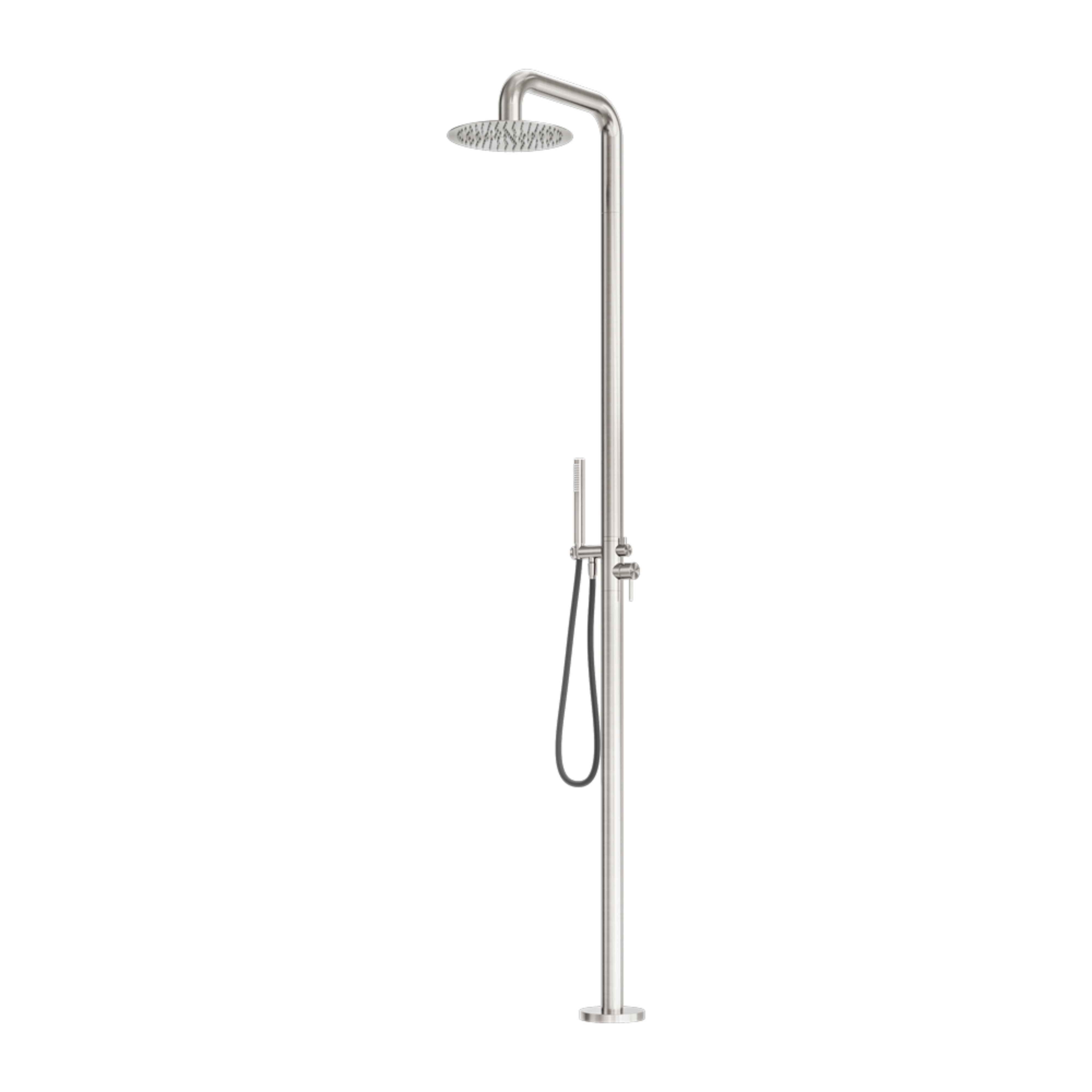 NERO ZEN OUTDOOR FREESTANDING SHOWER COLUMN BRUSHED NICKEL