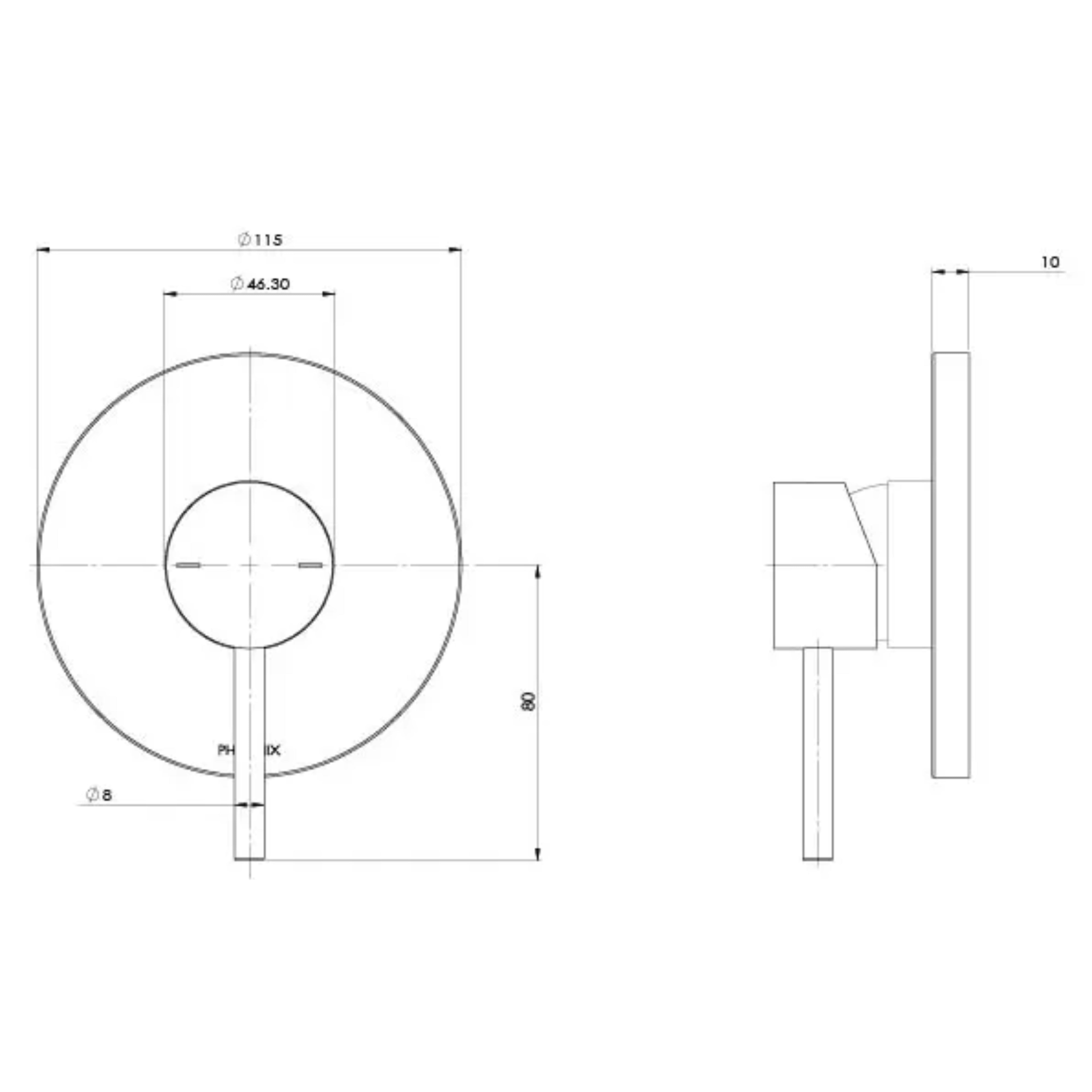 PHOENIX PINA SHOWER AND WALL MIXER 115MM TRIM KIT ONLY BRUSHED NICKEL