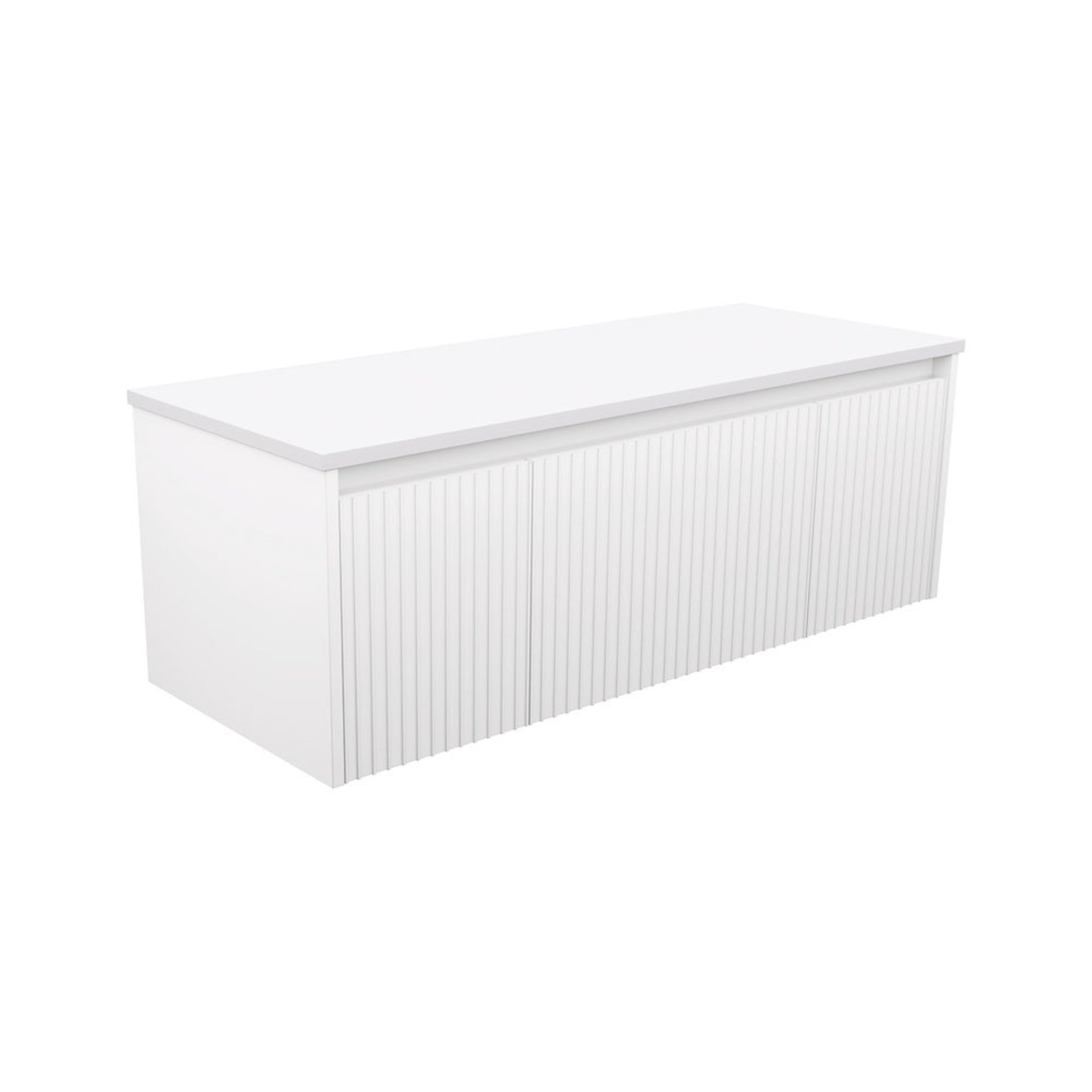 FIENZA ALINA SATIN WHITE FLUTED 1200MM SINGLE BOWL WALL HUNG VANITY