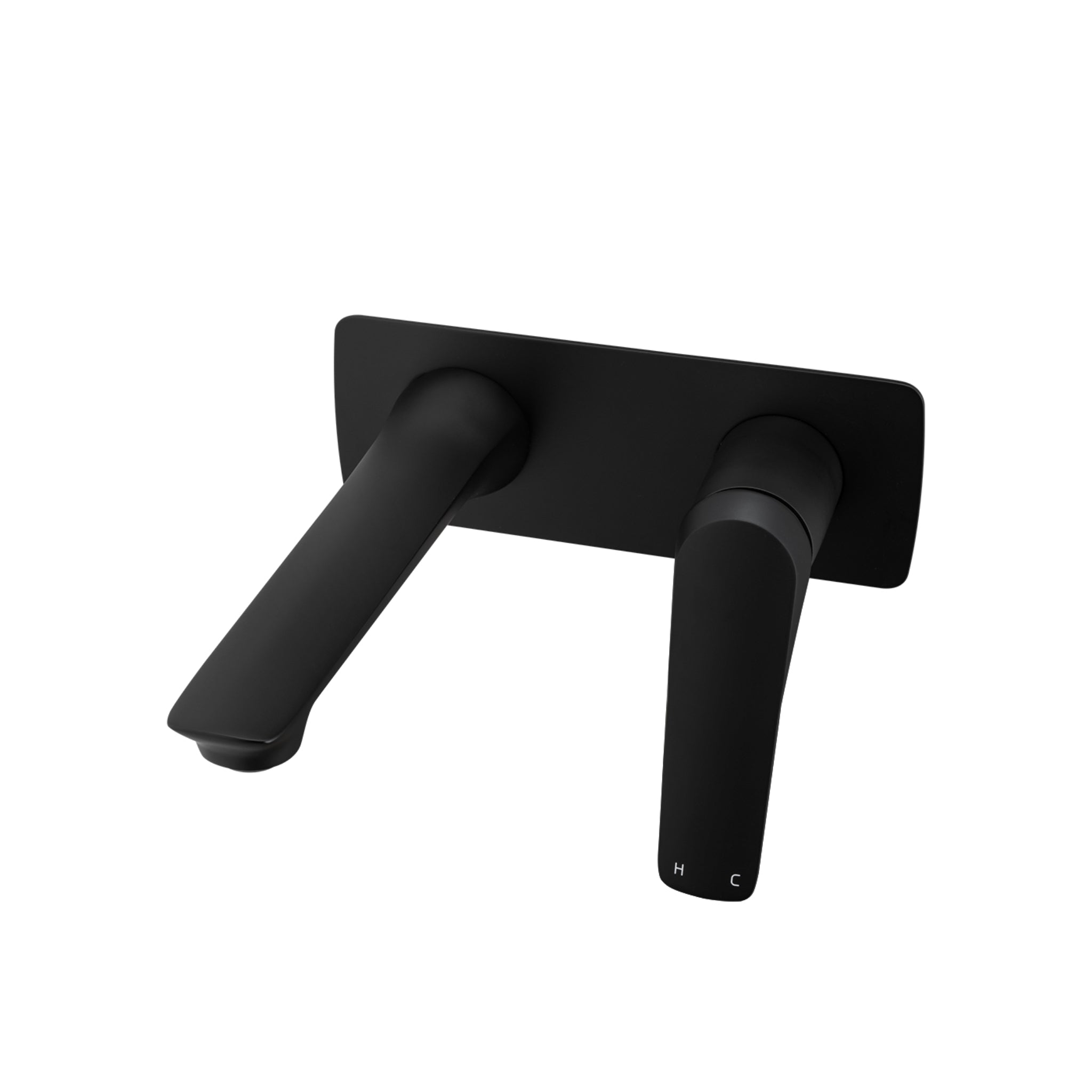 AQUAPERLA AU WALL MIXER WITH SPOUT 200MM MATTE BLACK