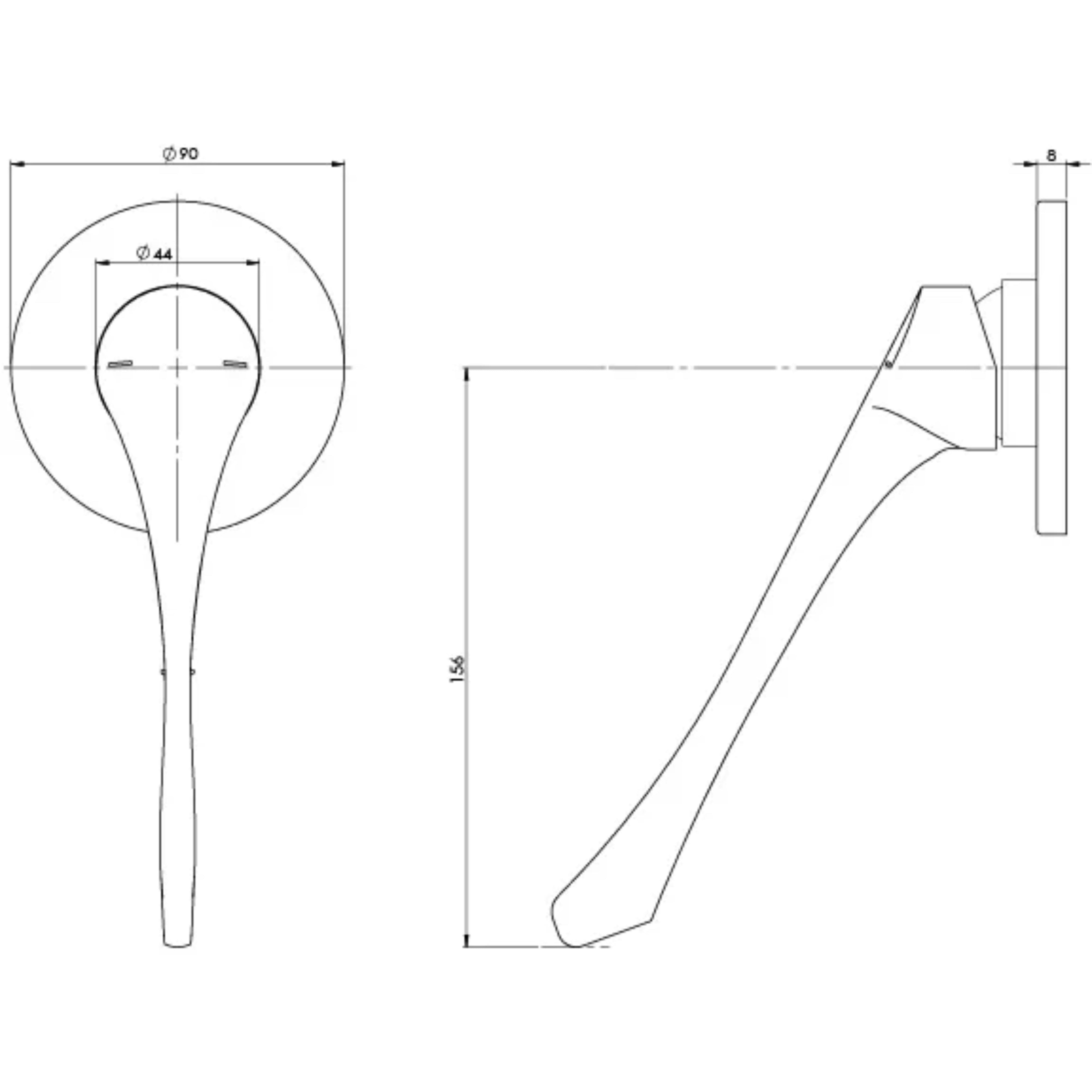 PHOENIX IVY MKII EXTENDED HANDLE SHOWER AND WALL MIXER TRIM KIT CHROME