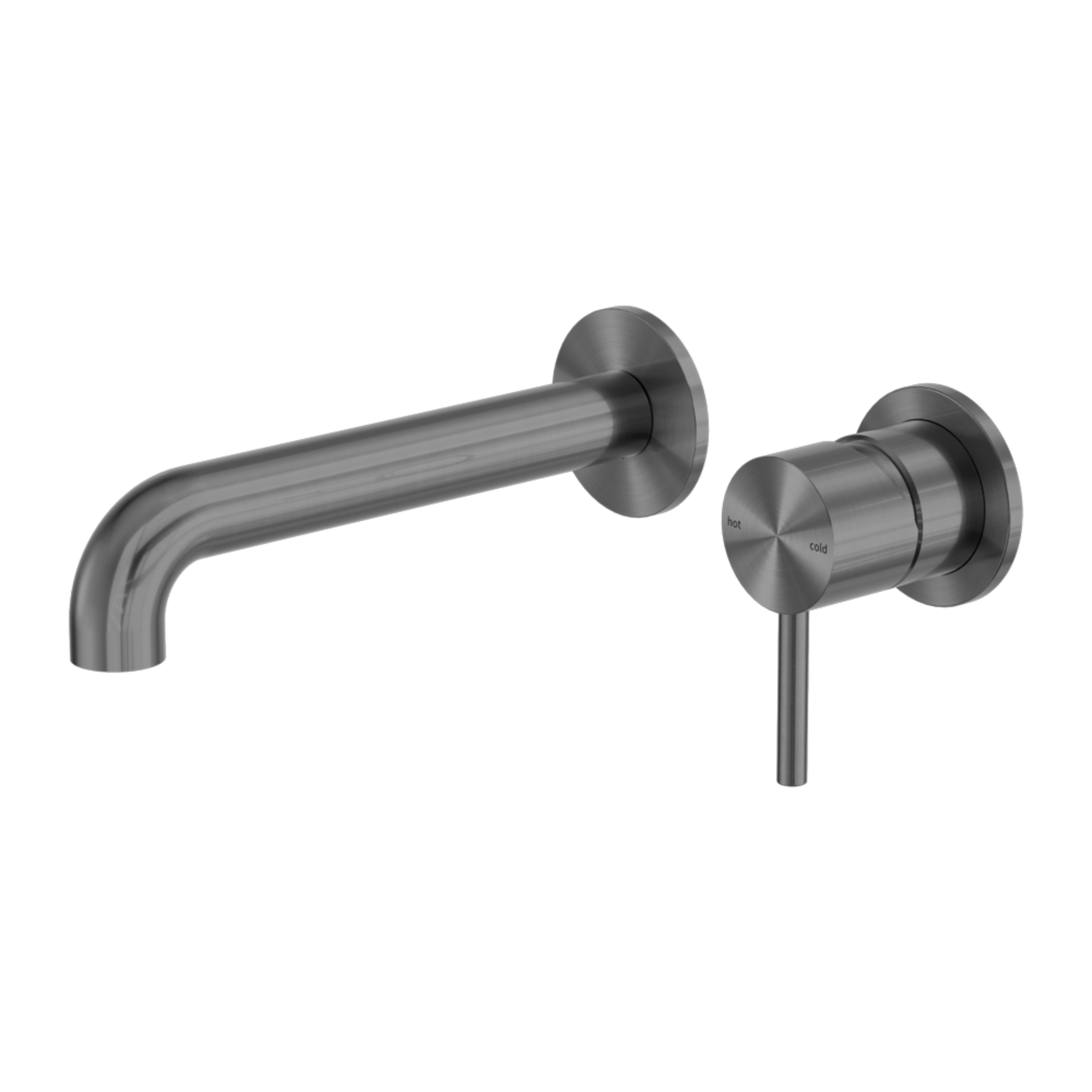 NERO ZEN WALL BASIN/BATH MIXER SEPARATE BACK PLATE 185/230MM SPOUT GRAPHITE