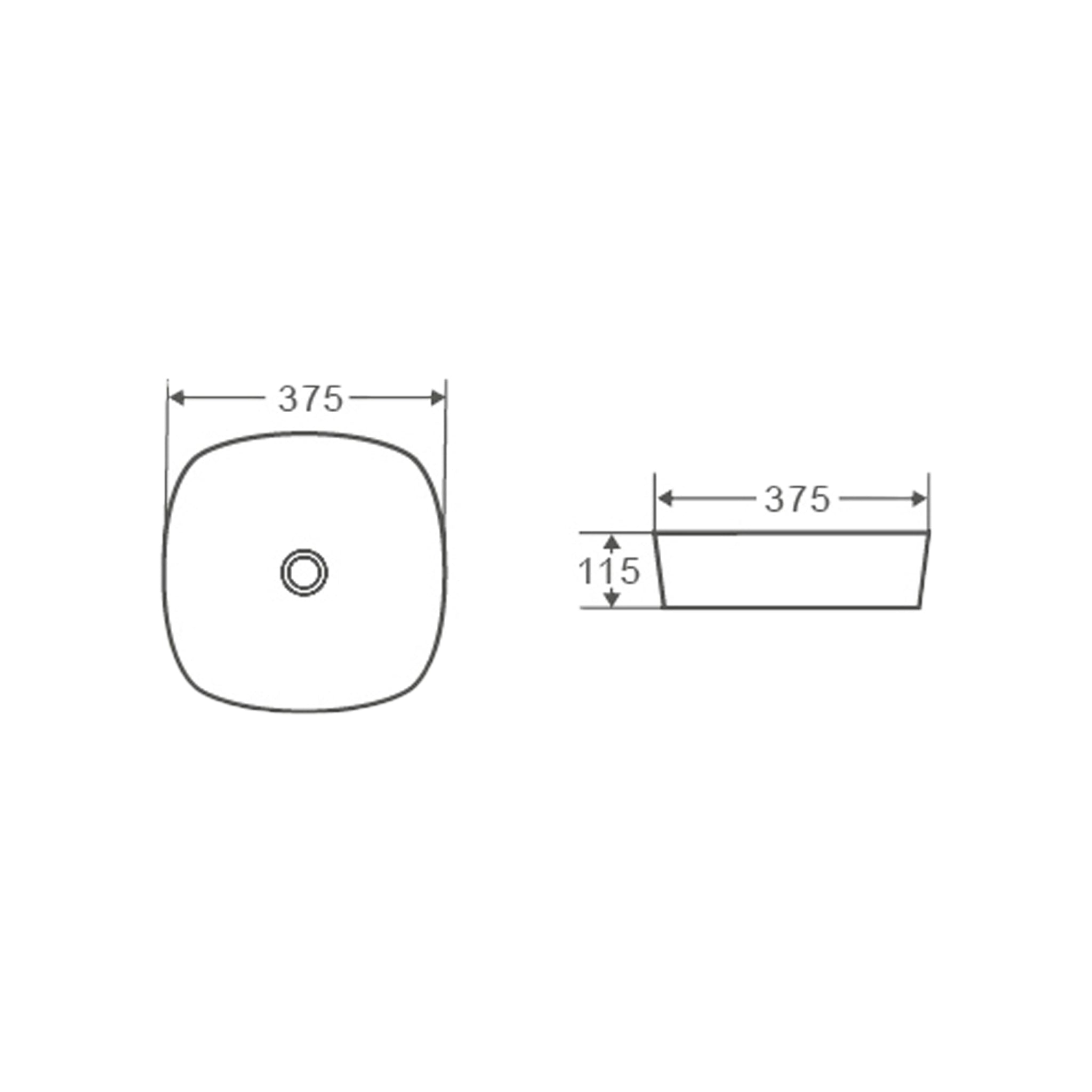 SEIMA LIMNI 370 ABOVE COUNTER BASIN GLOSS WHITE 375MM