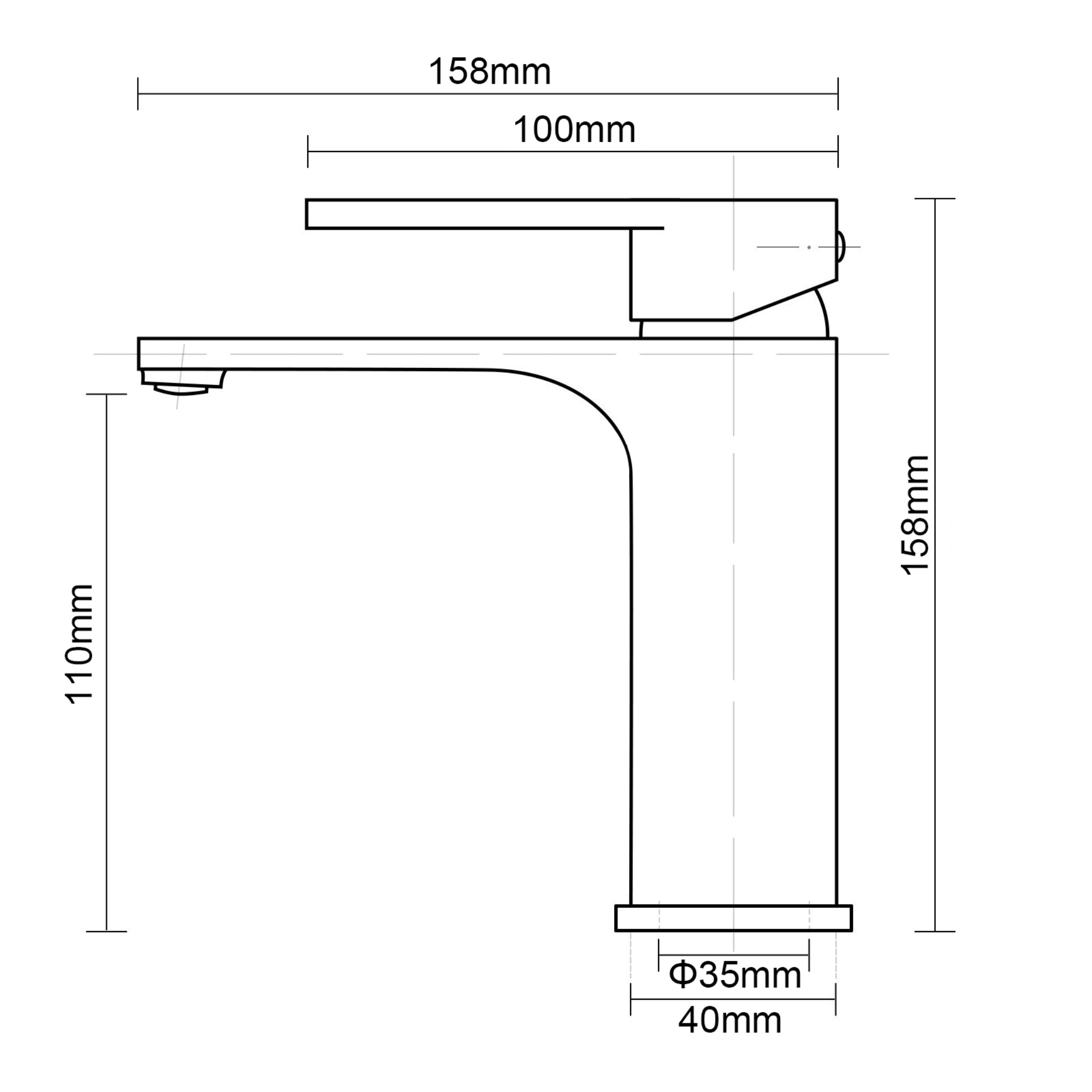 AQUAPERLA IVANO BASIN MIXER 158MM CHROME