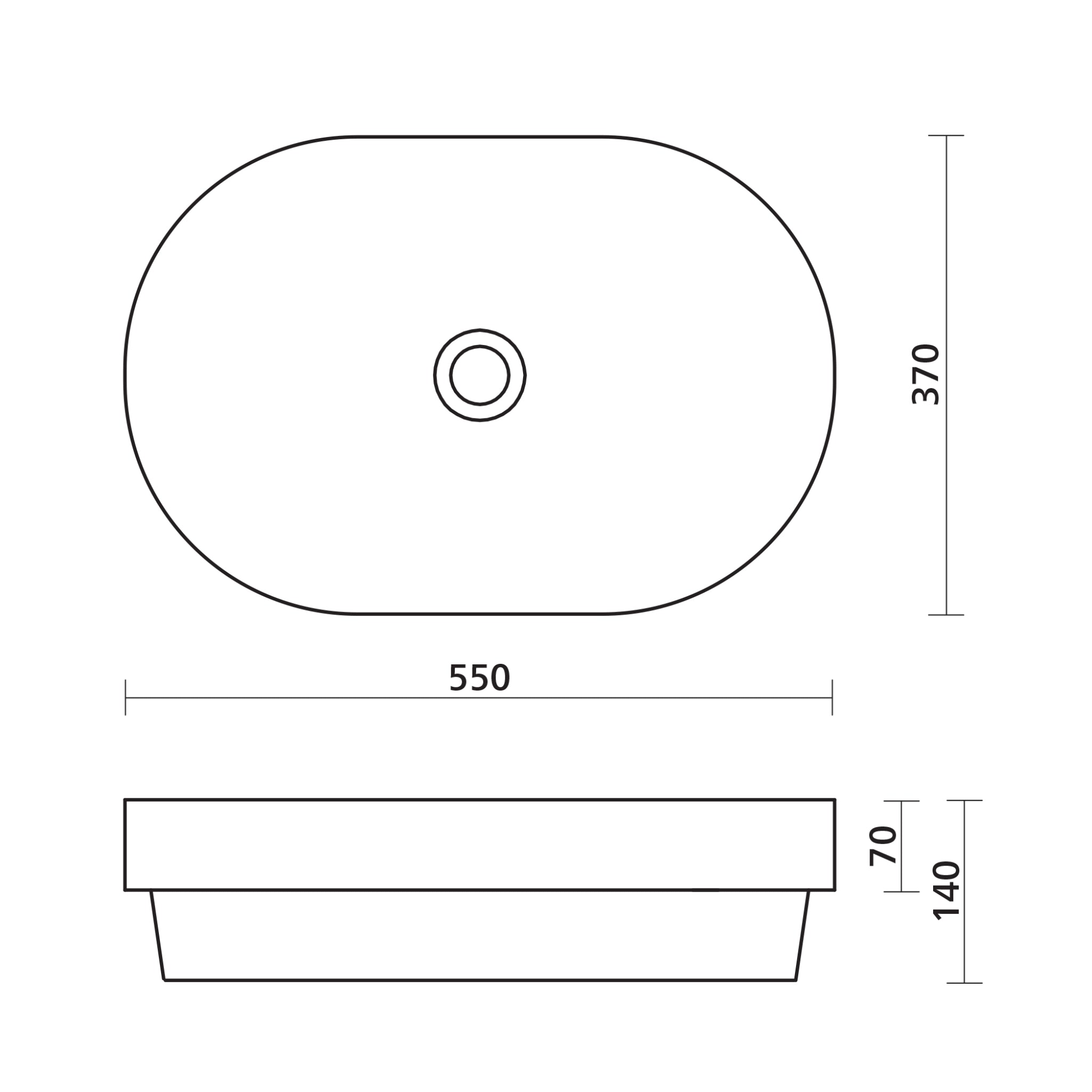 SEIMA OBELLO 550 SEMI-INSET BASIN GLOSS WHITE 550MM