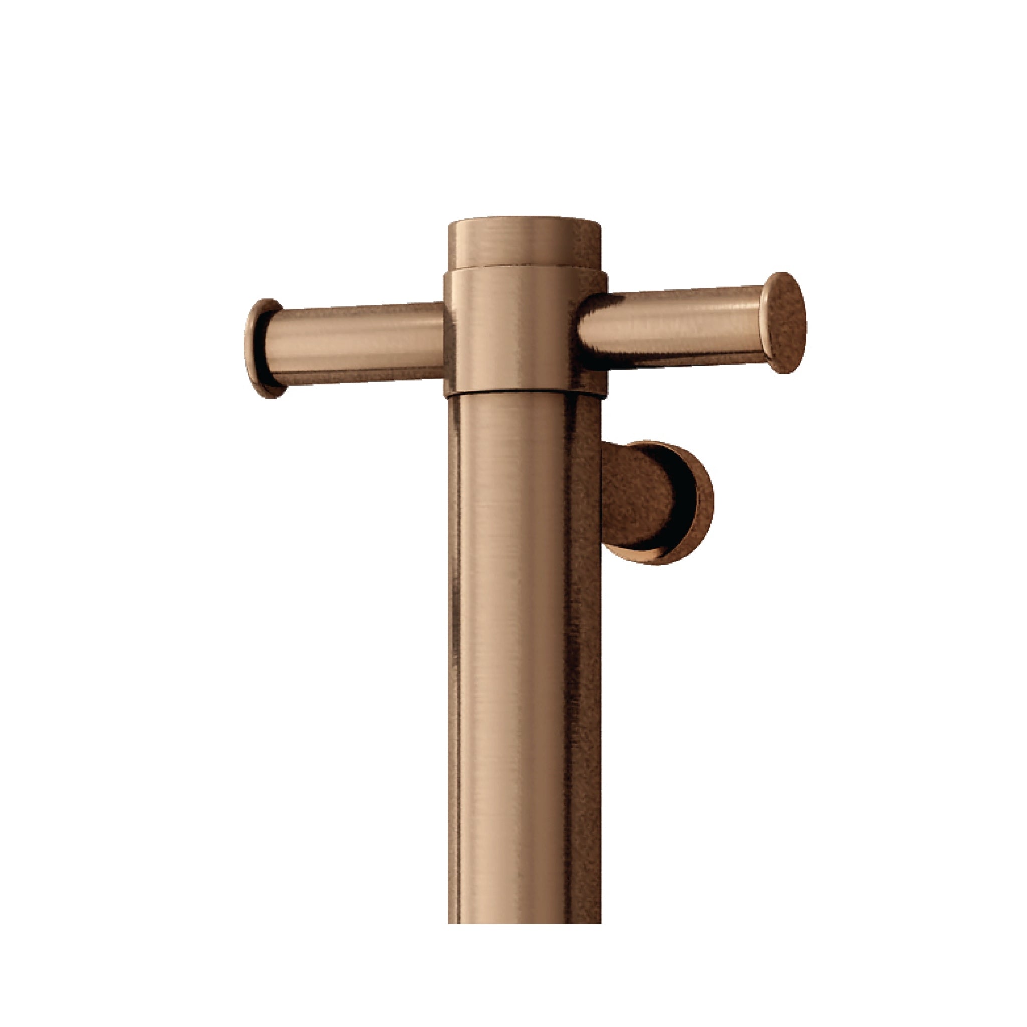 THERMOGROUP ROUND VERTICAL HEATED SINGLE TOWEL RAIL BRUSHED BRONZE 900MM