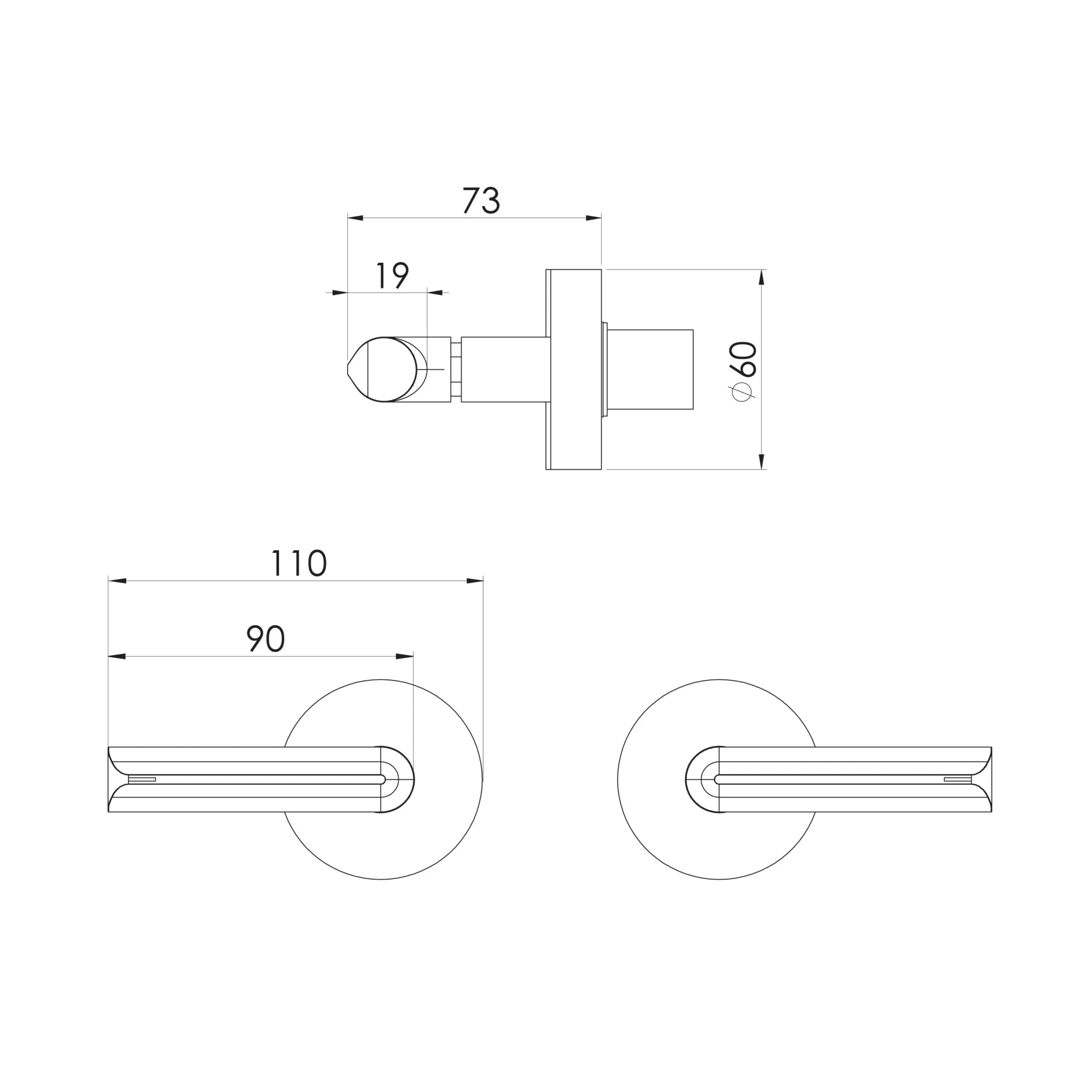 PHOENIX VIVID SLIMLINE PLUS LEVER WALL TOP ASSEMBLIES EXTENDED SPINDLES BRUSHED NICKEL