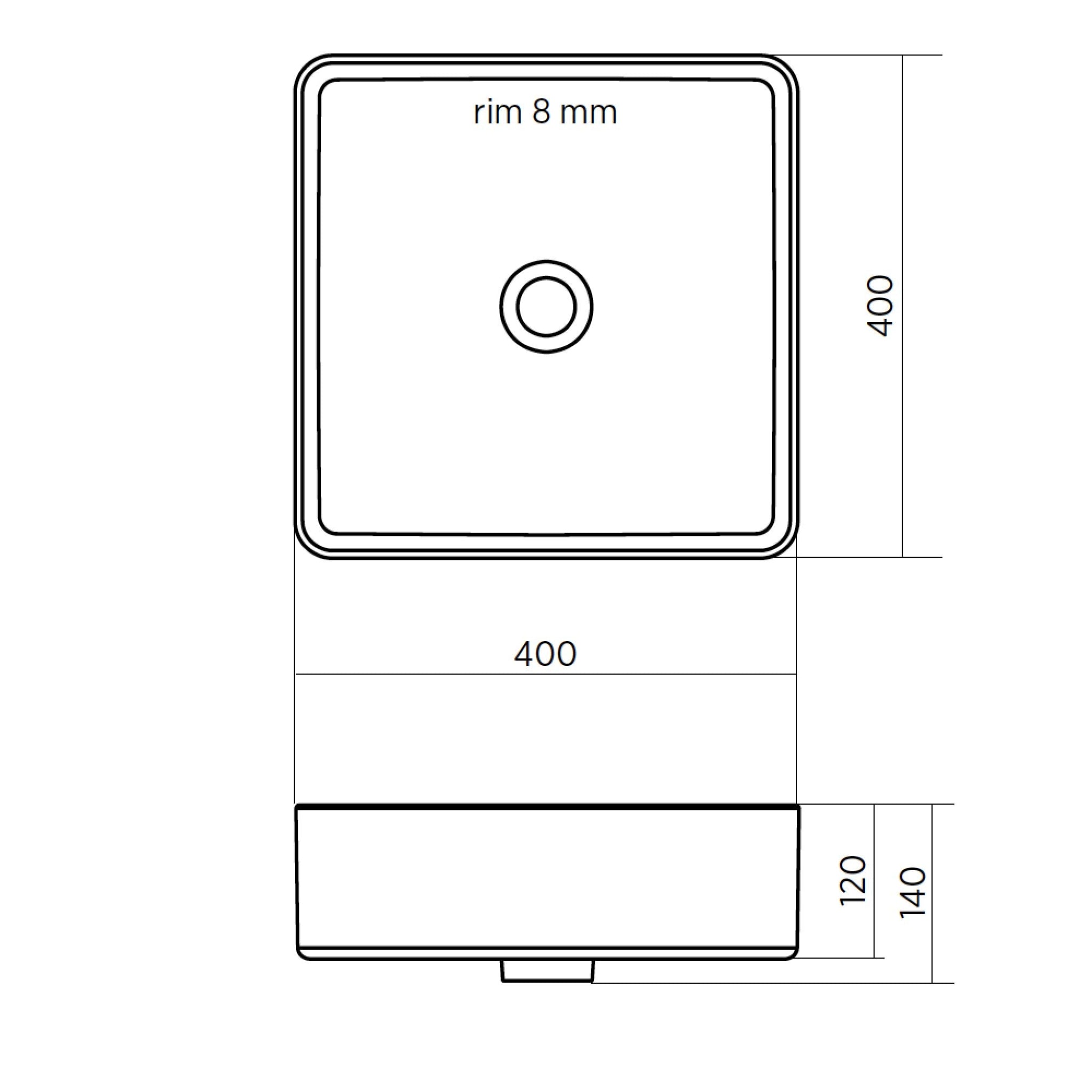 SEIMA PLATI 029 ABOVE COUNTER BASIN SILK MATTE BLACK 400MM