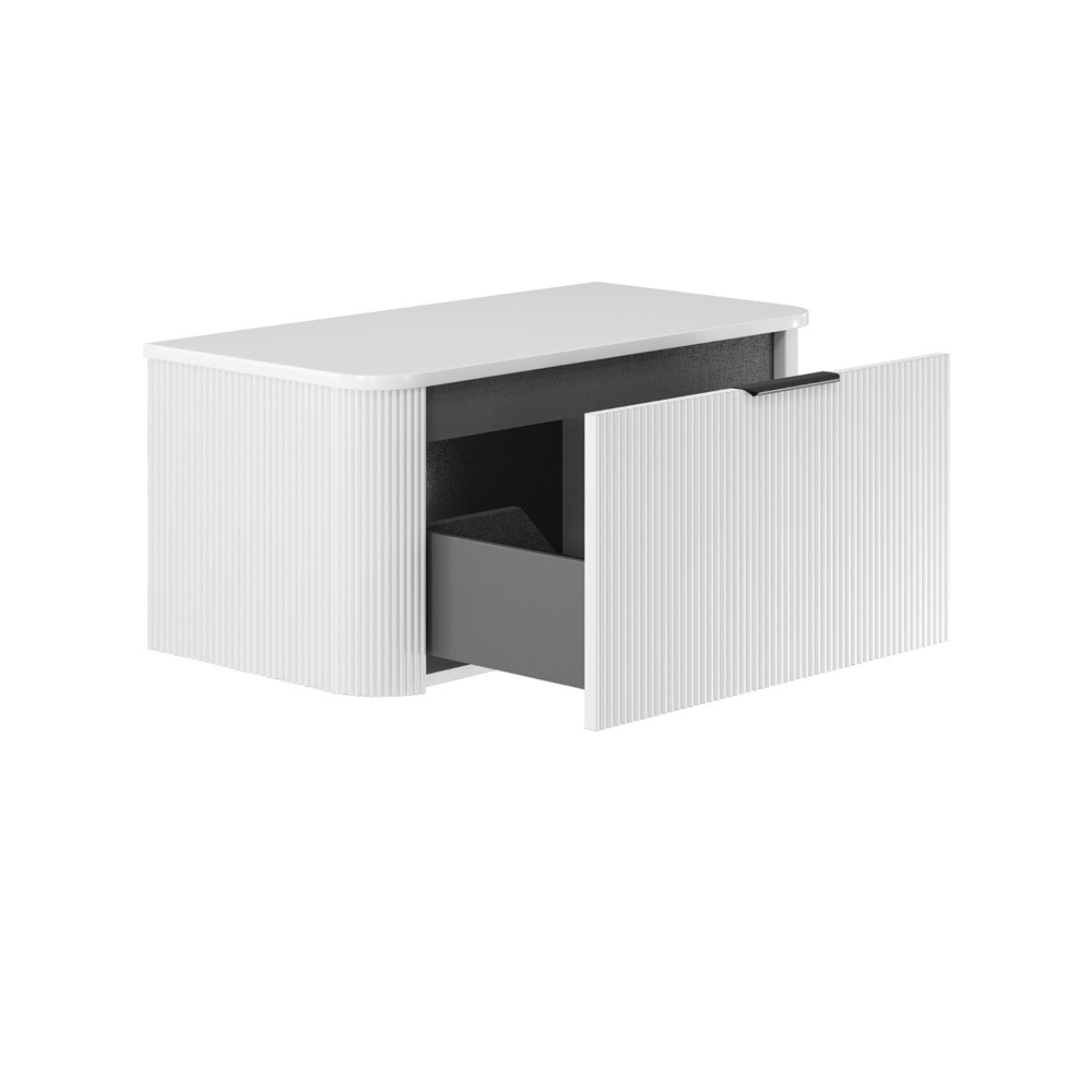 FIENZA MINKA SATIN WHITE 900MM SINGLE BOWL WALL HUNG VANITY