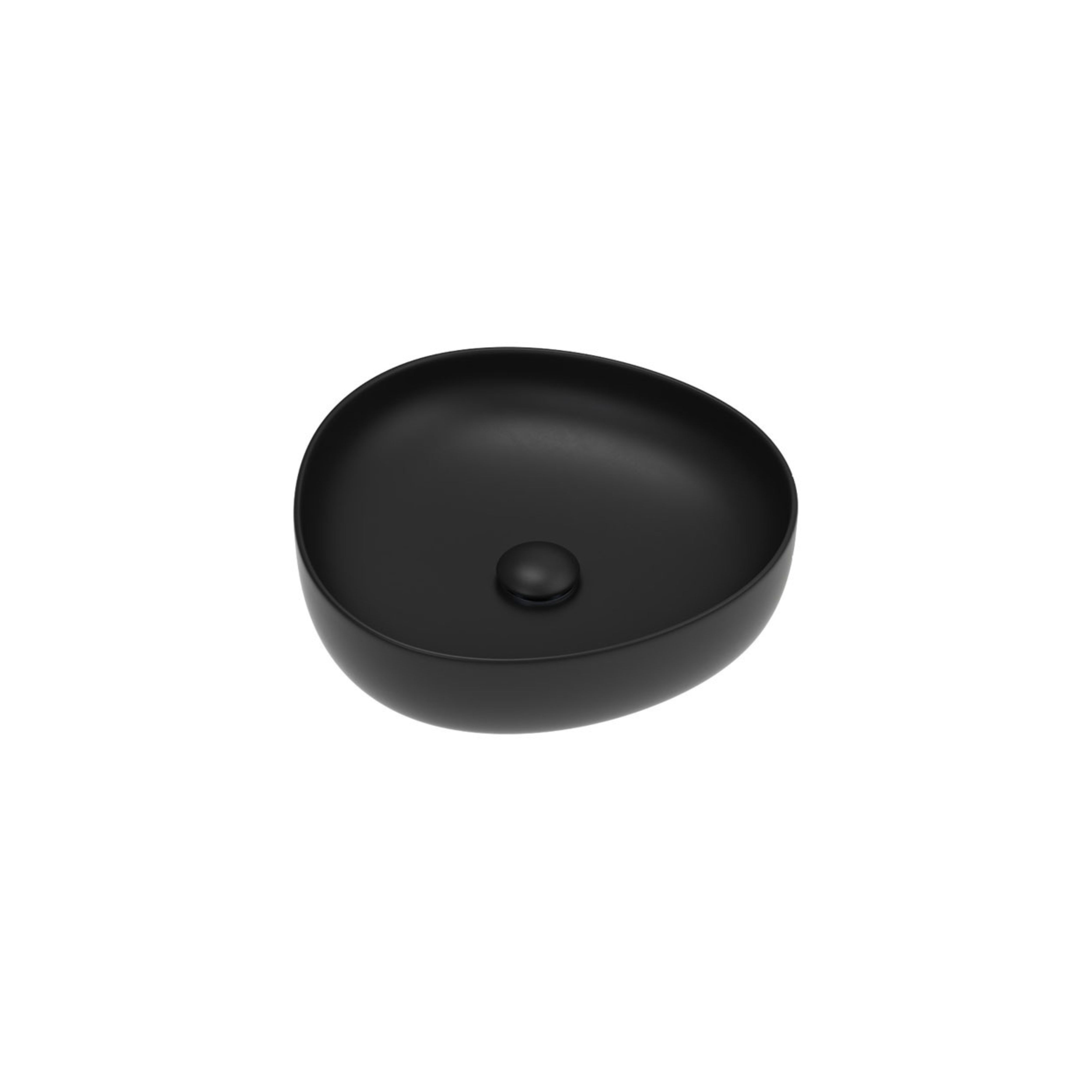 FIENZA PEBBLE ABOVE COUNTER BASIN MATTE BLACK 400MM