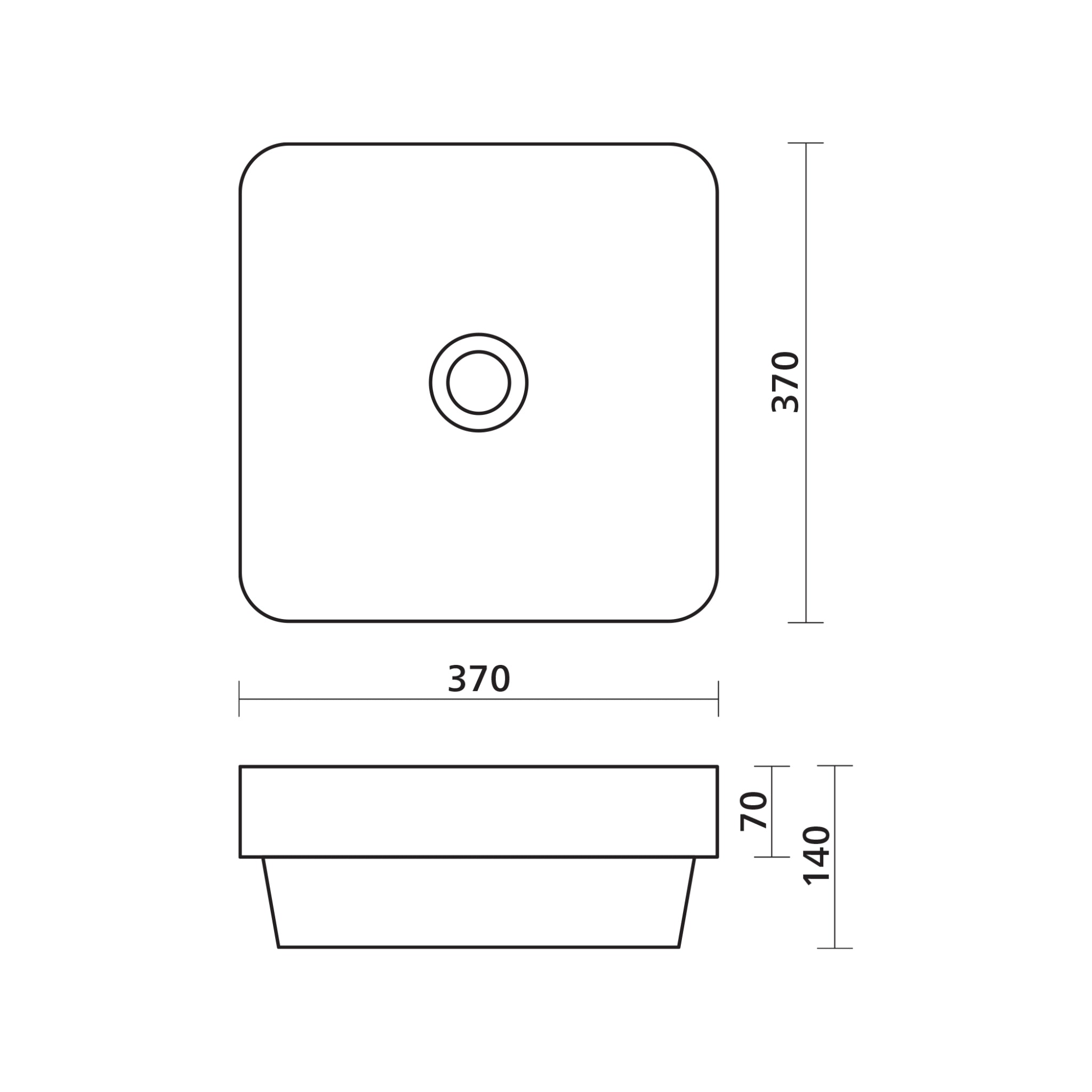 SEIMA OBELLO 375 SEMI-INSET BASIN GLOSS WHITE 370MM