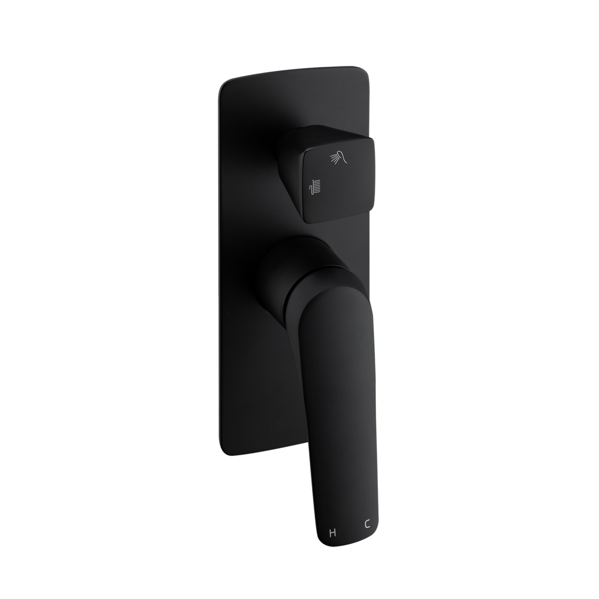 AQUAPERLA AU WALL MIXER WITH DIVERTER 205MM MATTE BLACK