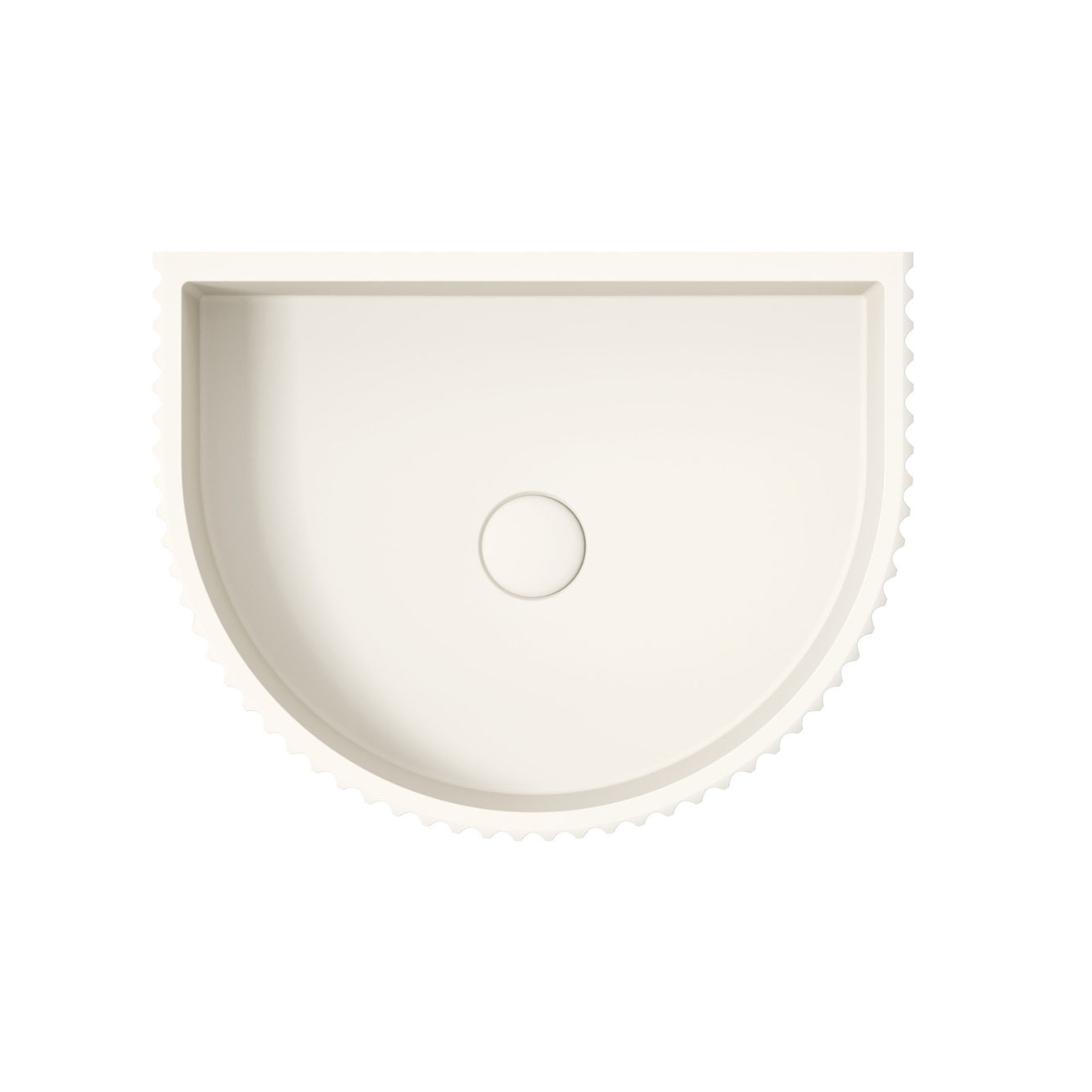 FIENZA VALENTINA FLUTED CONCRETE WALL HUNG BASIN WARM WHITE 465MM