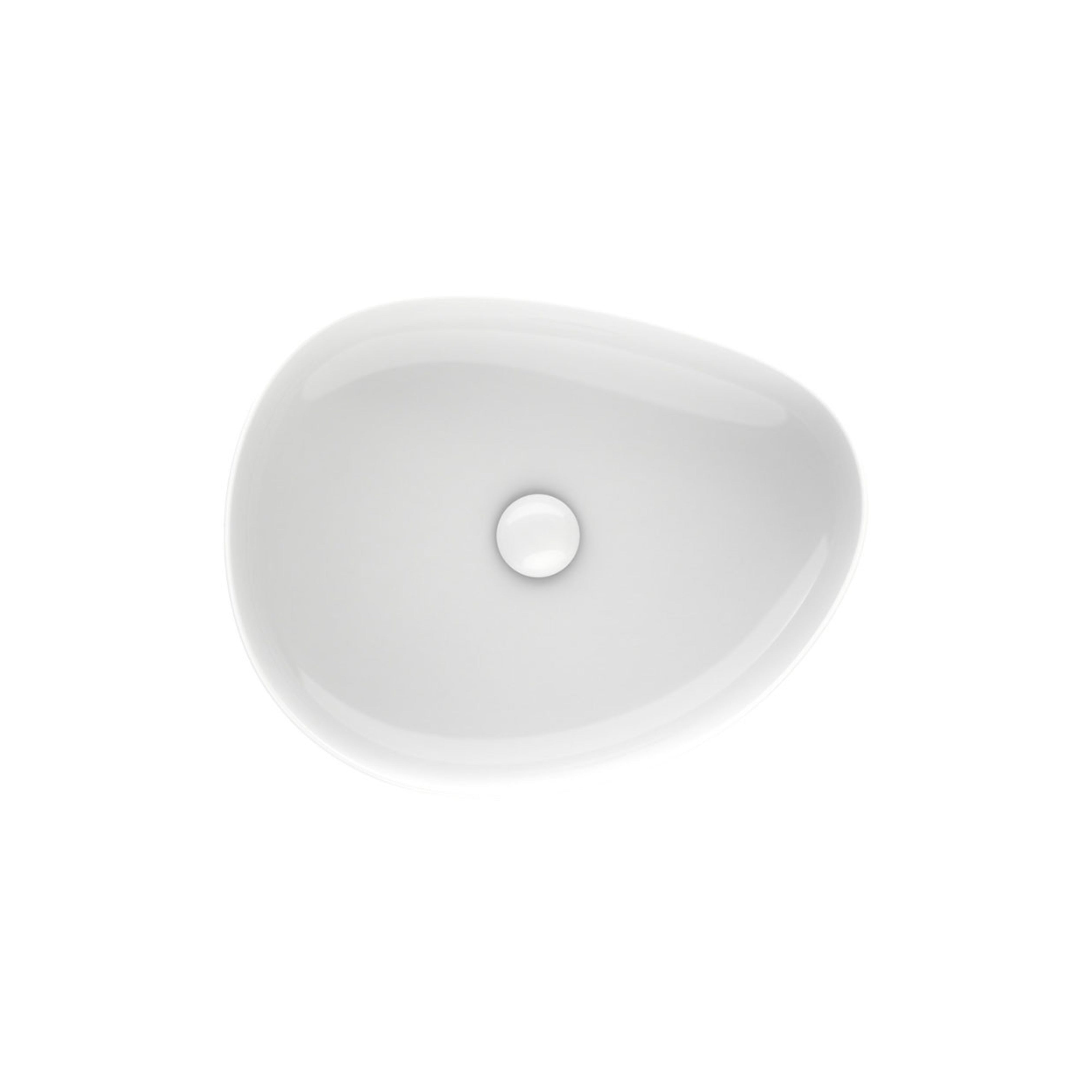 FIENZA PEBBLE ABOVE COUNTER BASIN GLOSS WHITE 500MM