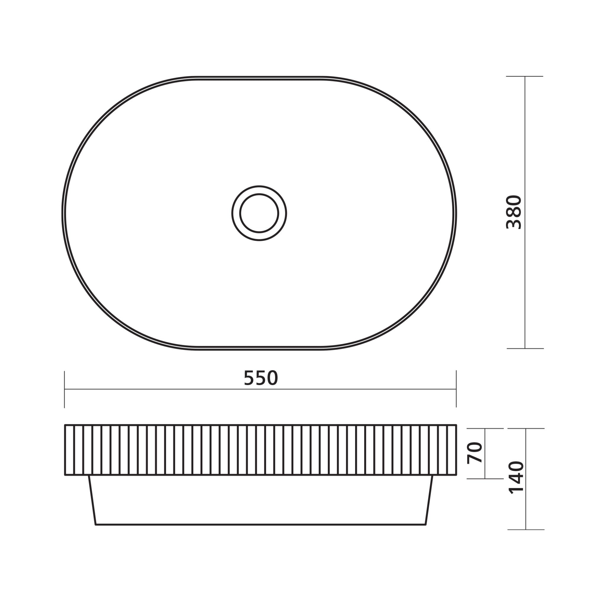 SEIMA CLEO 550 SEMI-INSET BASIN GLOSS WHITE 550MM