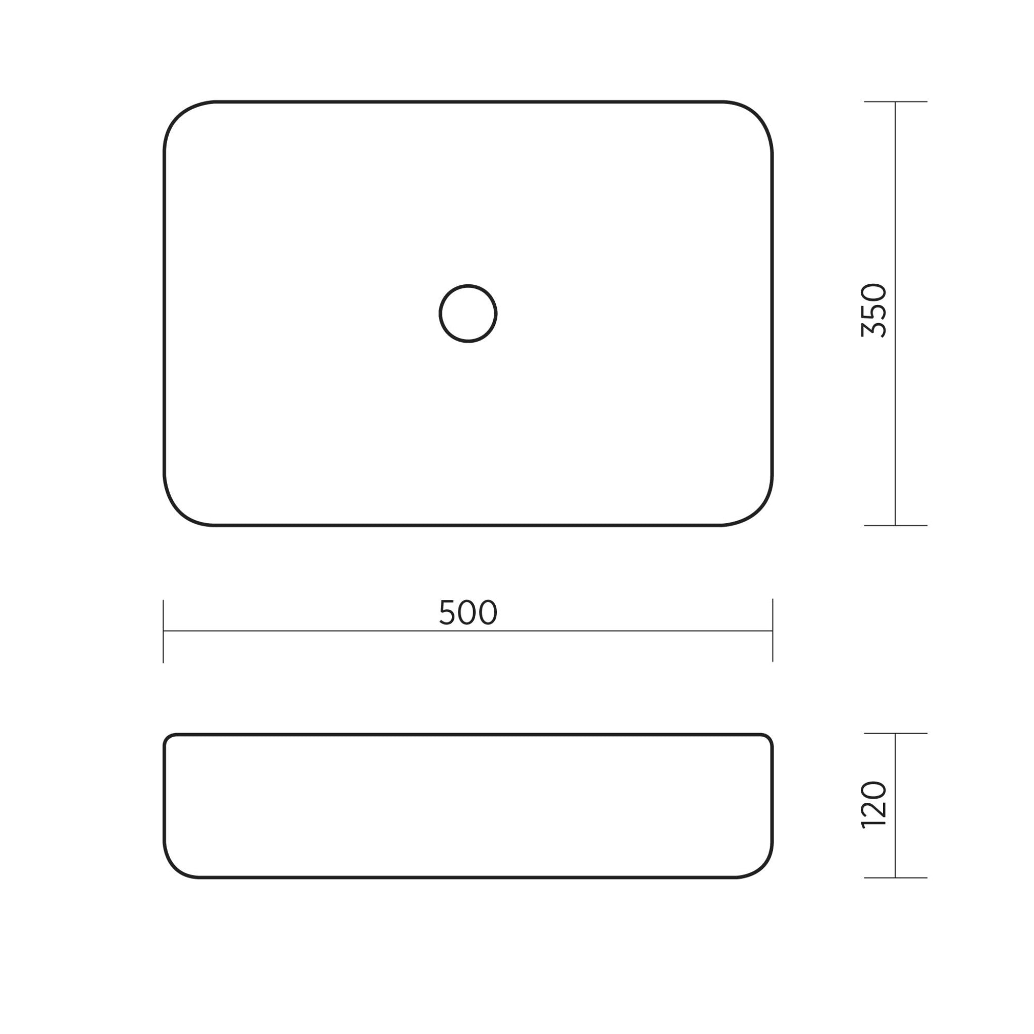 SEIMA LITHOS 500 ABOVE COUNTER STONE BASIN GALALA MARBLE 500MM