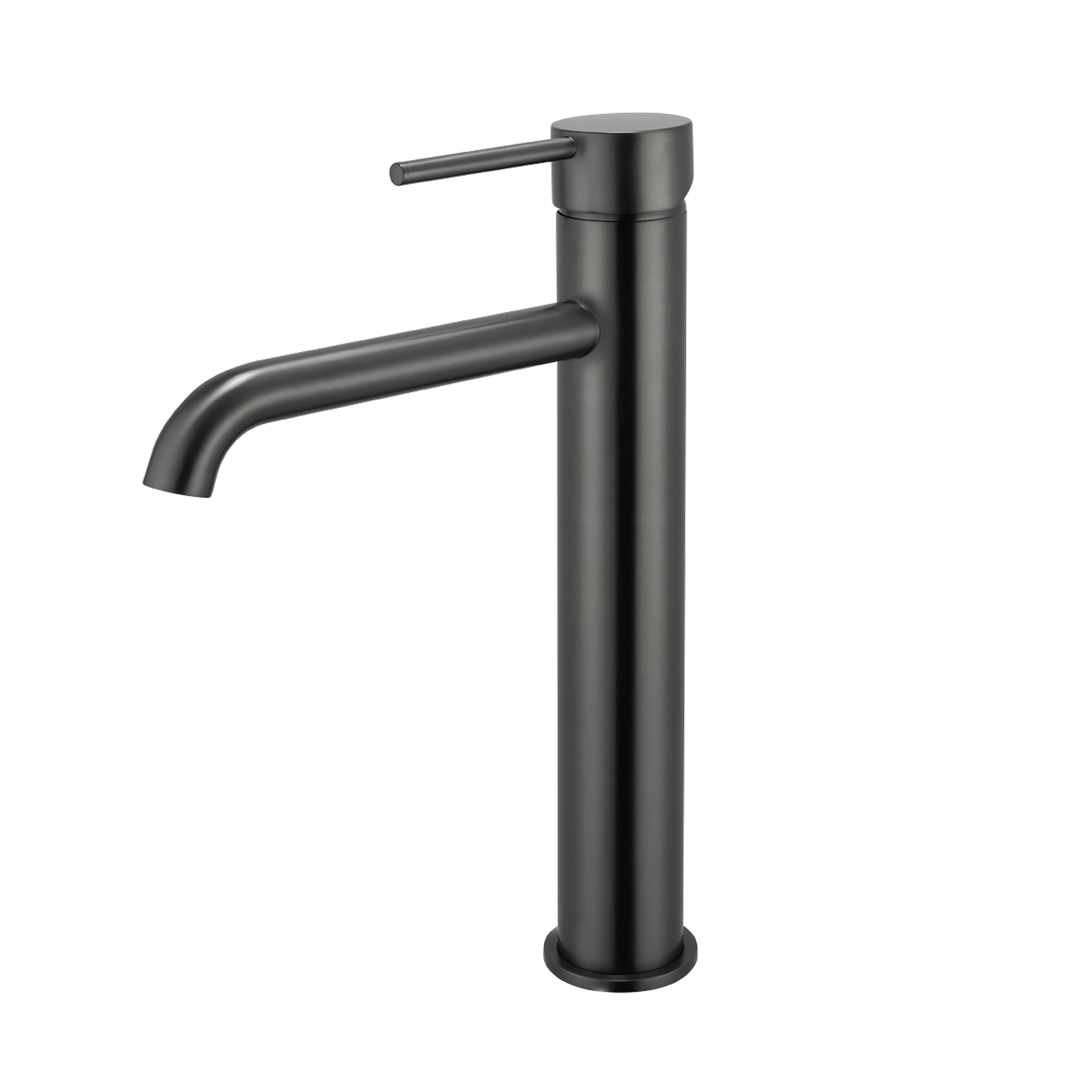 AQUAPERLA LUCID PIN TALL BASIN MIXER 302MM GUN METAL GREY