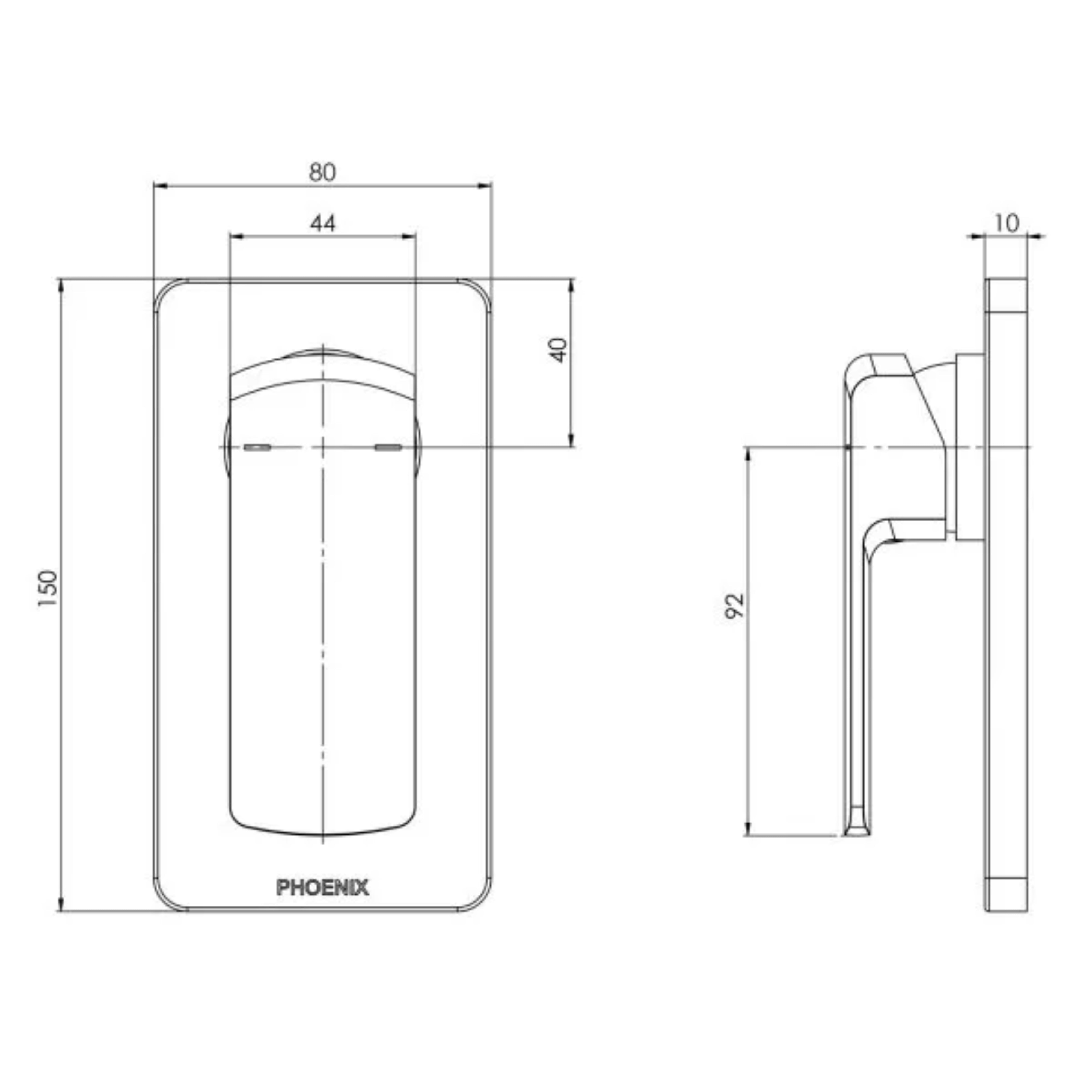 PHOENIX TEVA SHOWER AND WALL MIXER TRIM KIT ONLY BRUSHED NICKEL