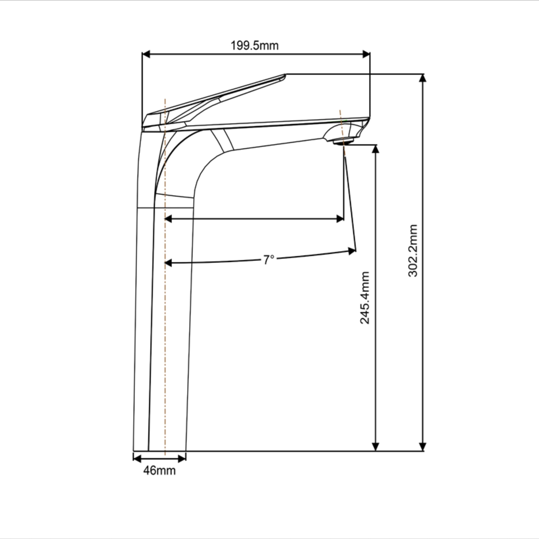 AQUAPERLA AU TALL BASIN MIXER 302MM CHROME