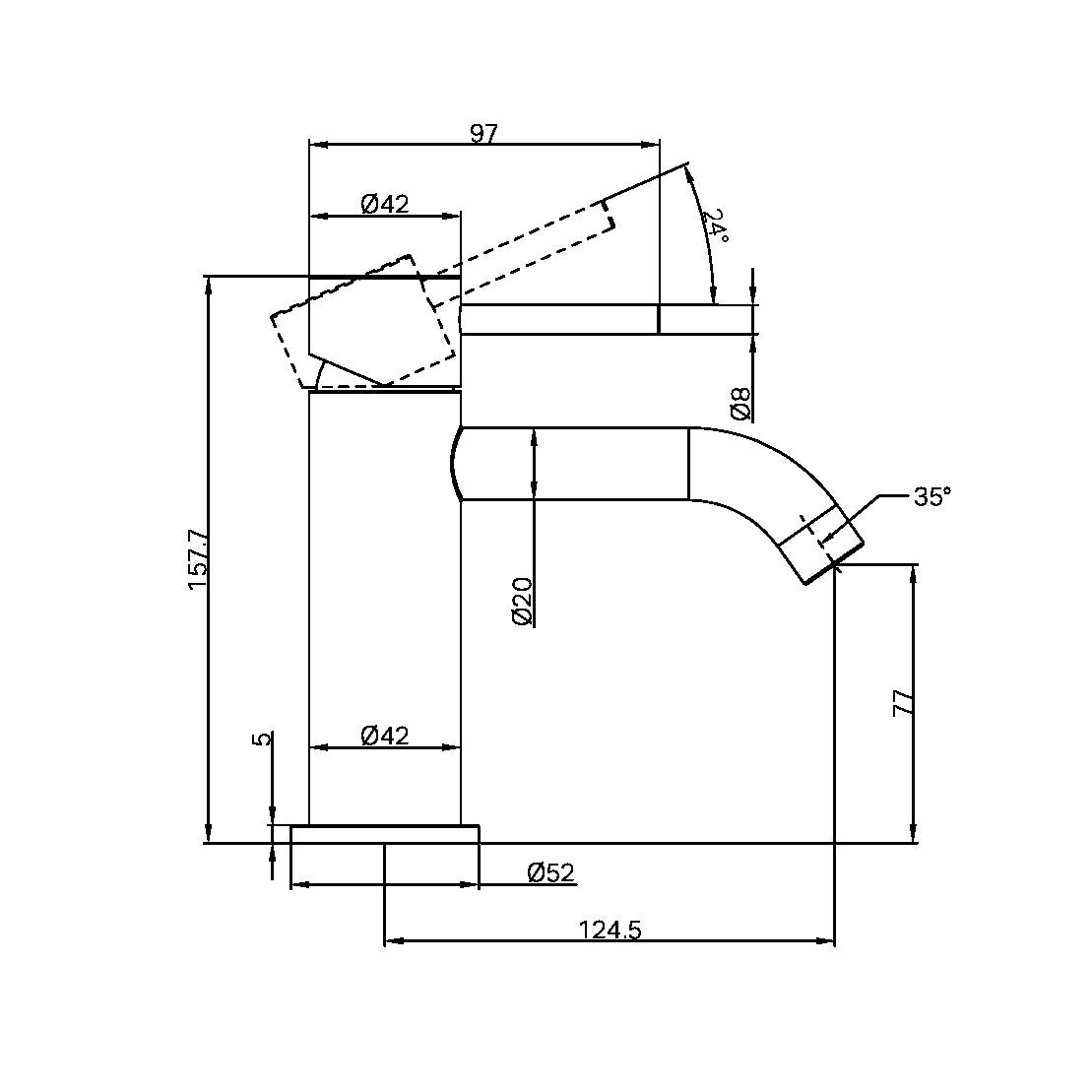 NERO ZEN BASIN MIXER 157MM BRUSHED BRONZE