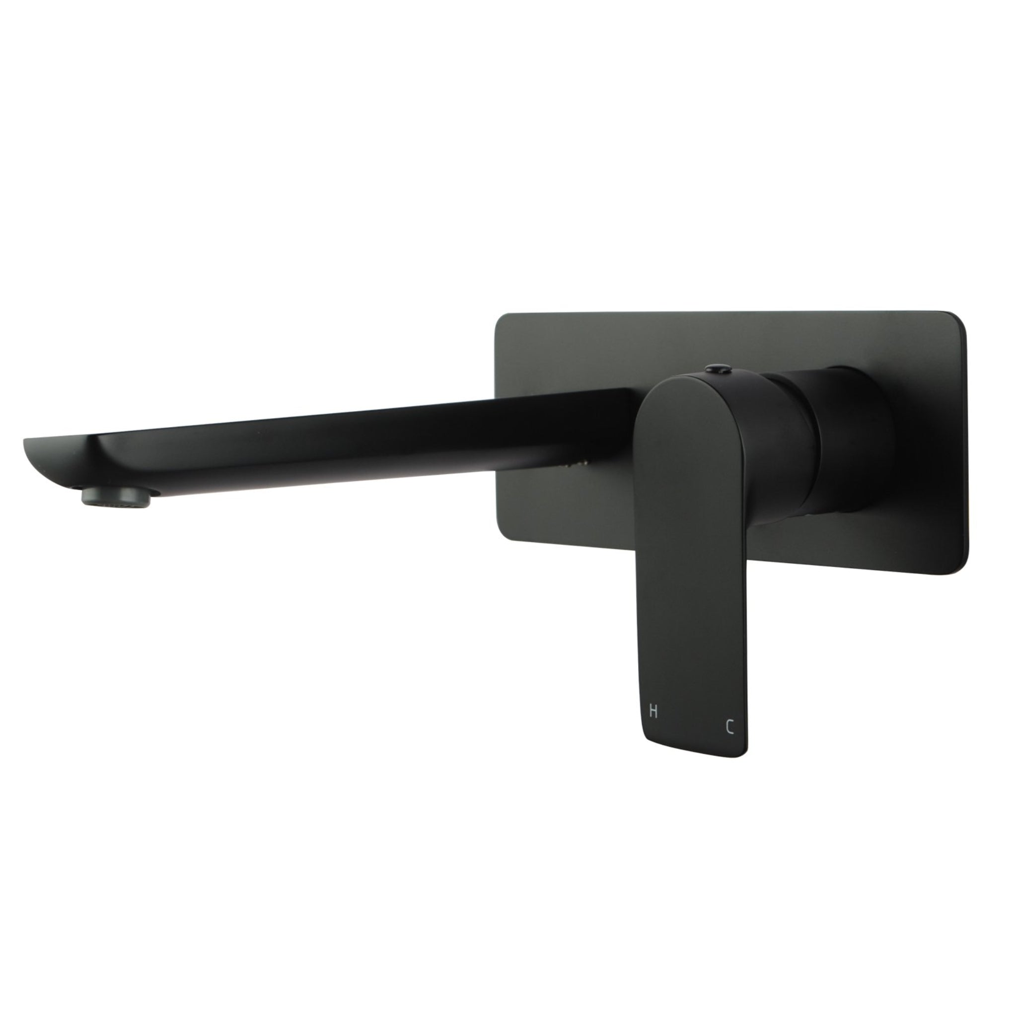 AQUAPERLA VOG WALL MIXER WITH SPOUT 200MM MATTE BLACK