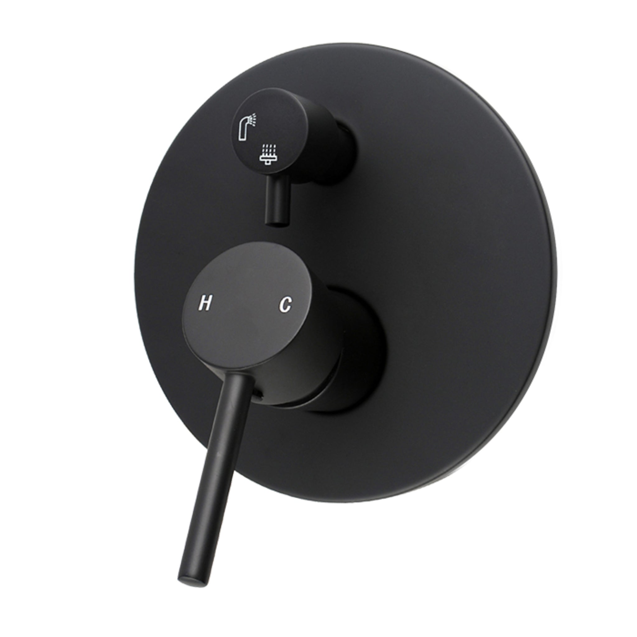 AQUAPERLA LUCID PIN WALL MIXER WITH DIVERTER 160MM MATTE BLACK