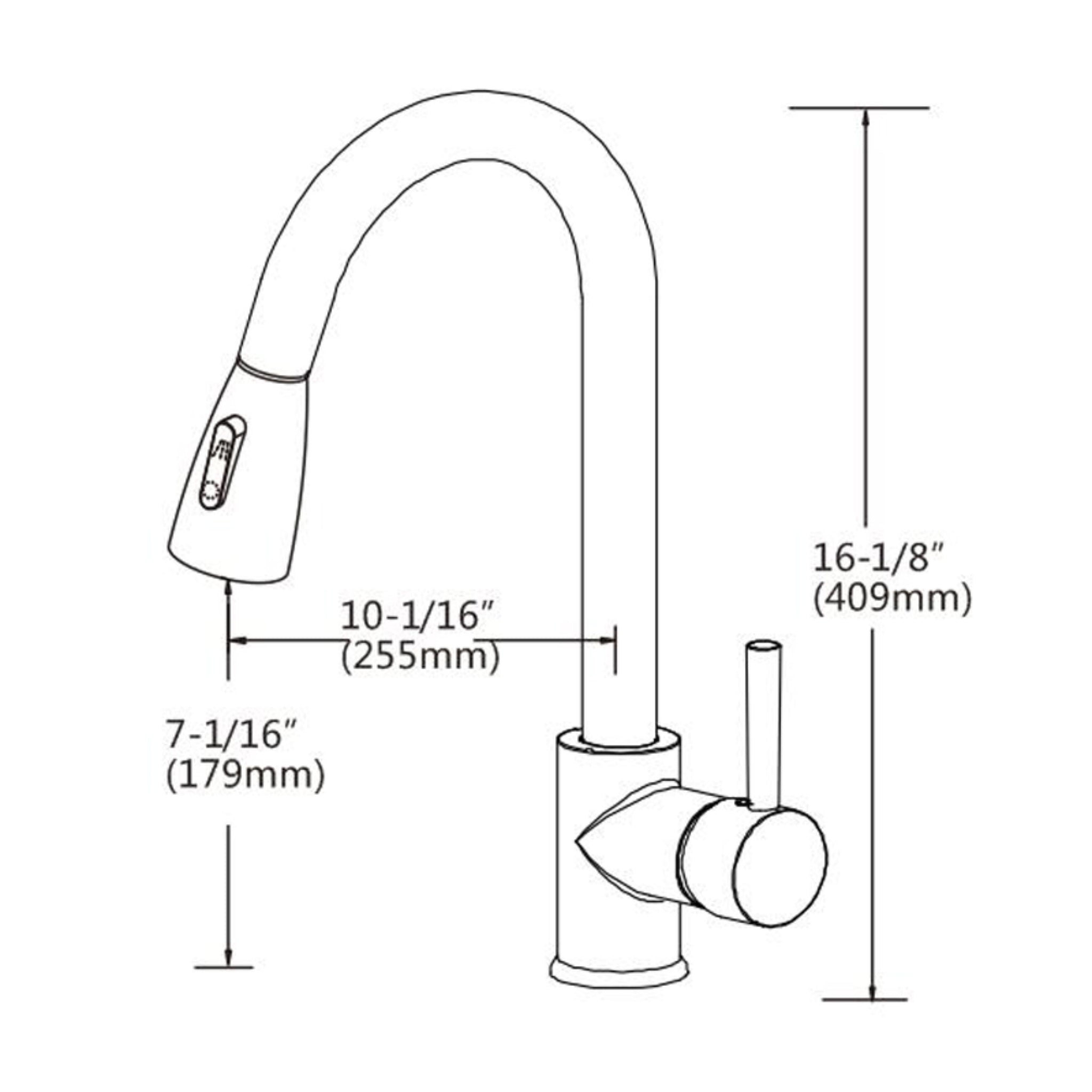 AQUAPERLA PULL OUT KITCHEN MIXER 420MM CHROME