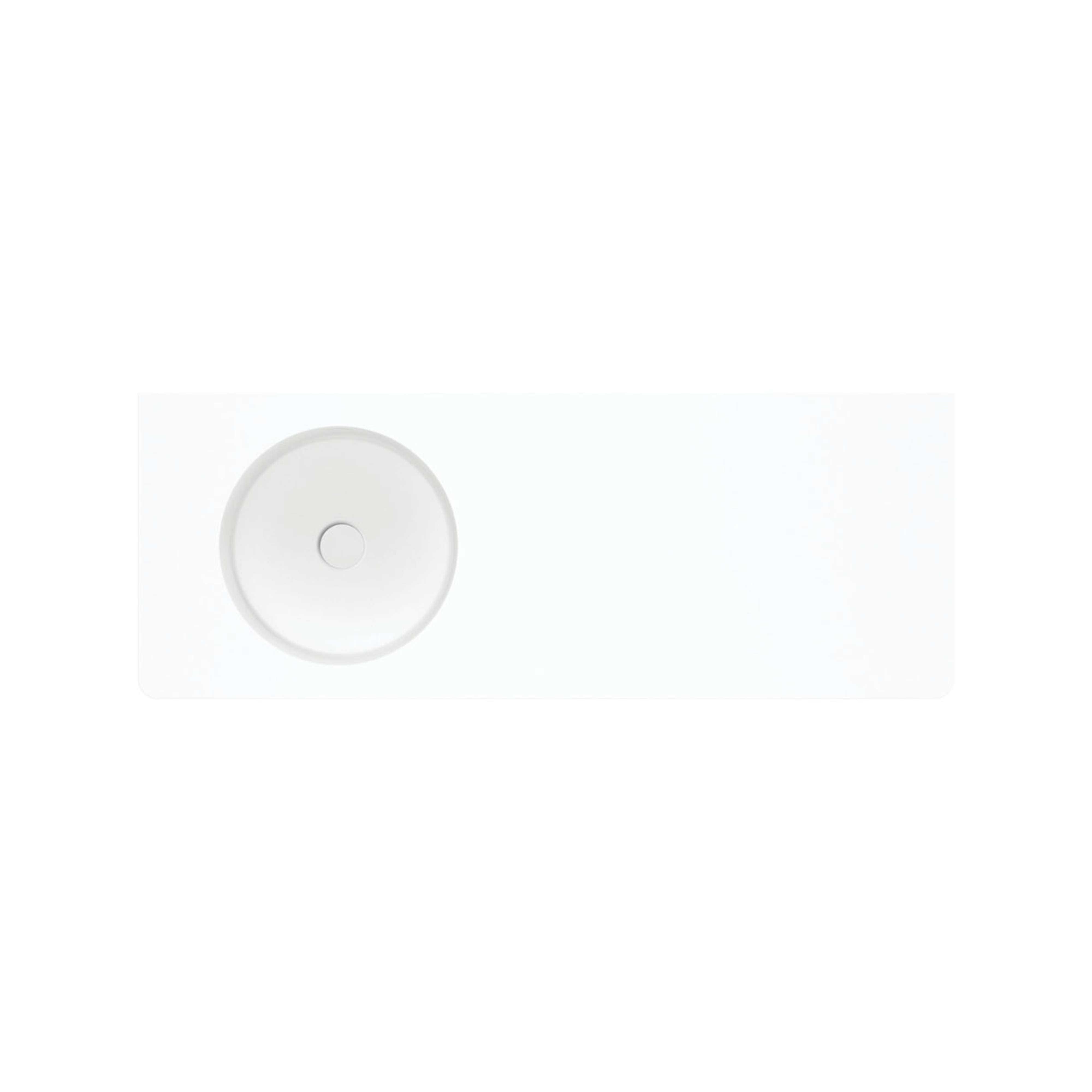 FIENZA ENCANTO SOLID SURFACE WALL HUNG LEFT HAND BASIN MATTE WHITE 1200MM