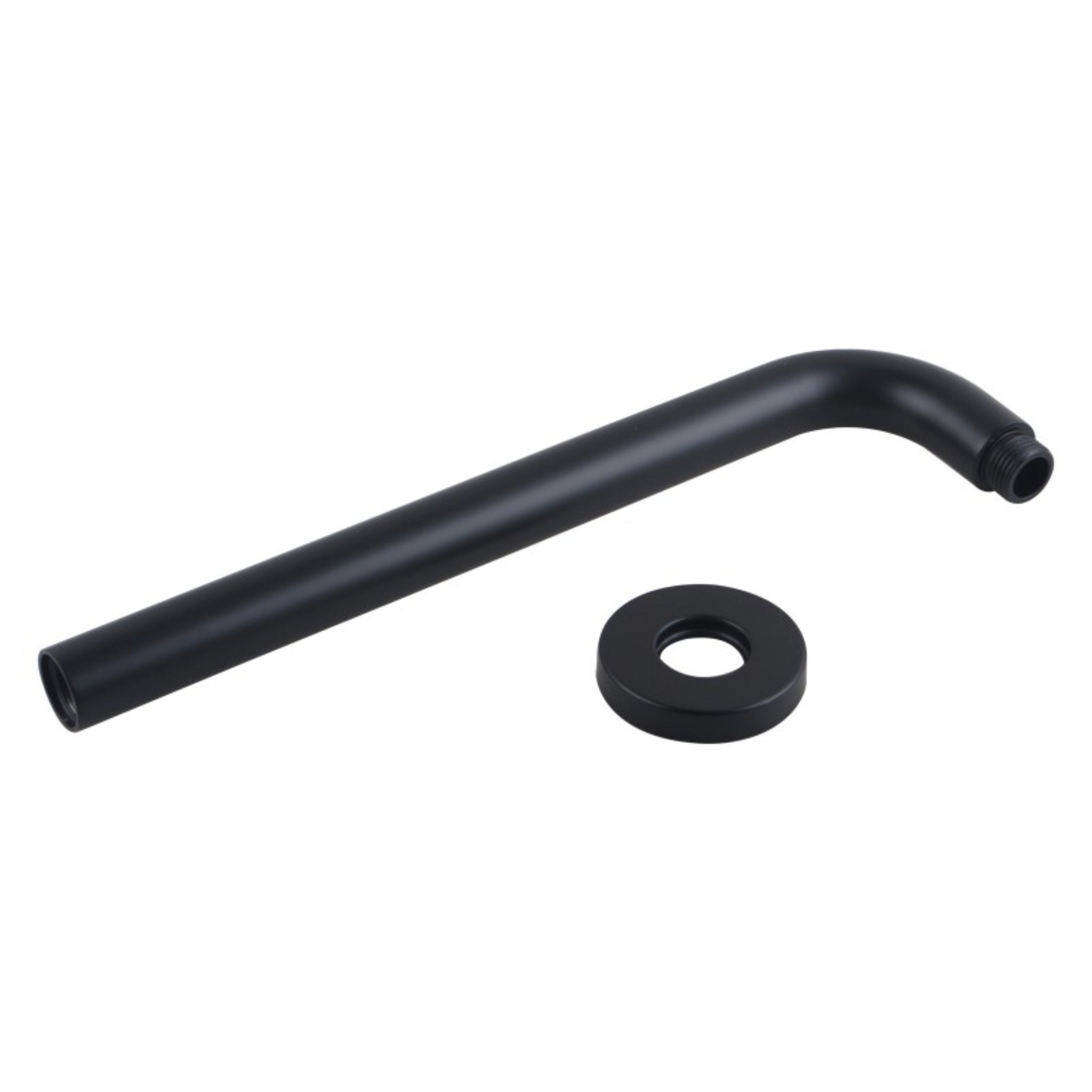 AQUAPERLA ROUND STRAIGHT WALL SHOWER ARM 400MM BLACK