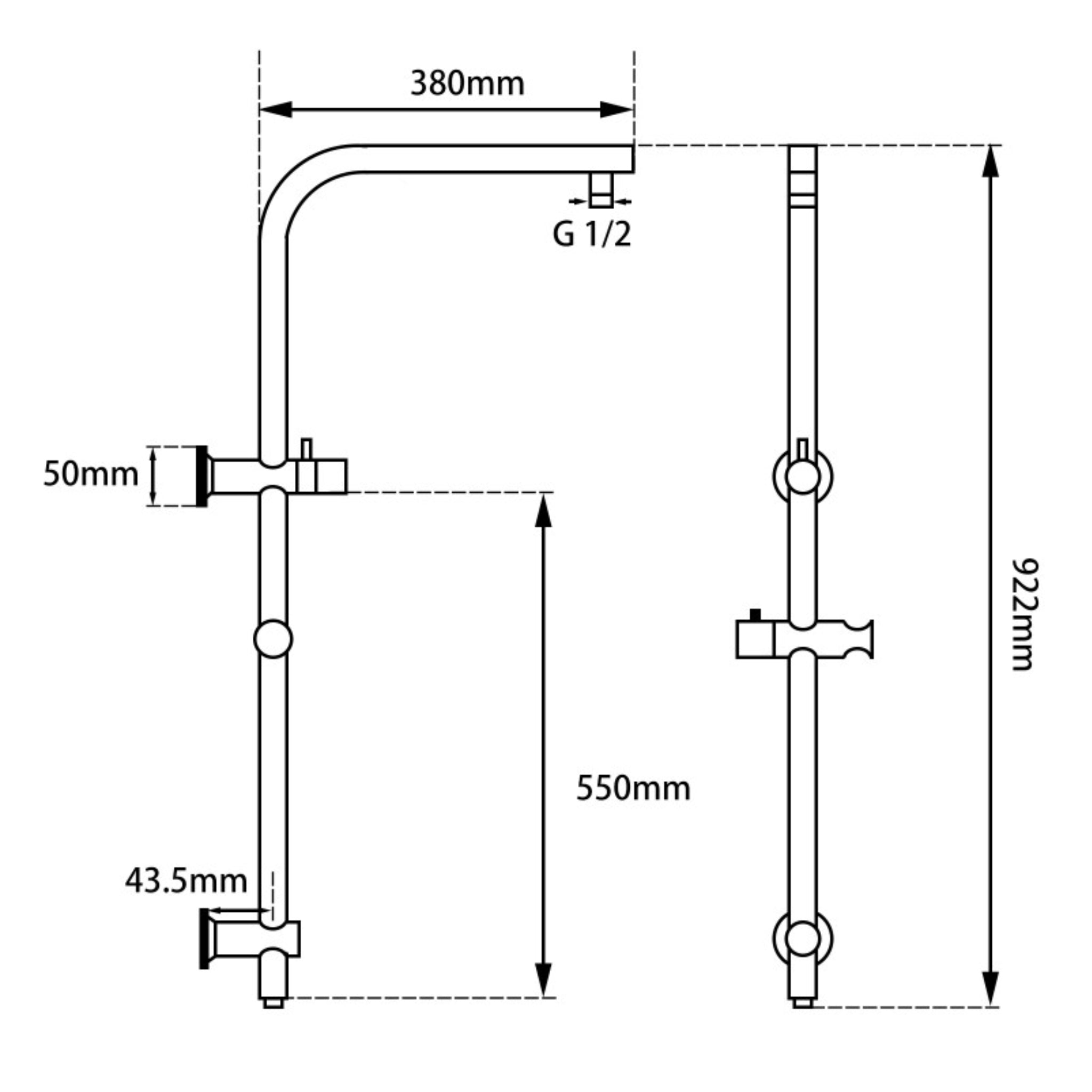 AQUAPERLA ROUND TWIN SHOWER GUN METAL