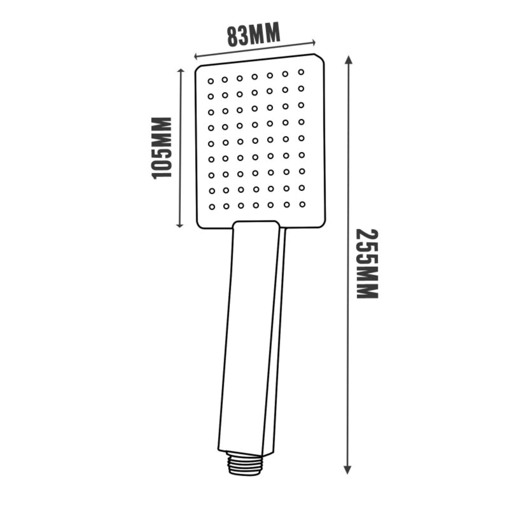 AQUAPERLA SQUARE HANDHELD SHOWER 260MM CHROME