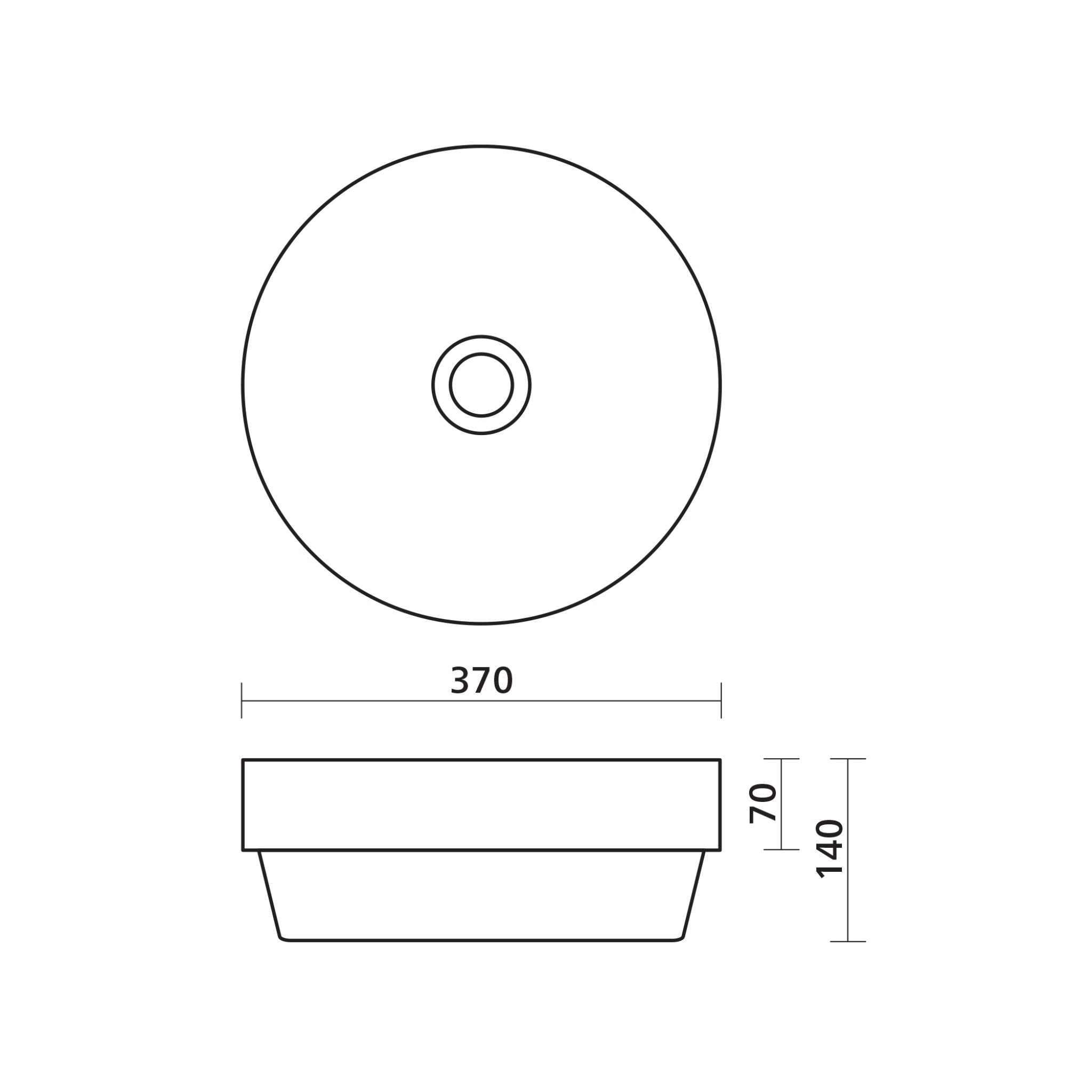 SEIMA OBELLO 370 SEMI-INSET BASIN GLOSS WHITE 370MM