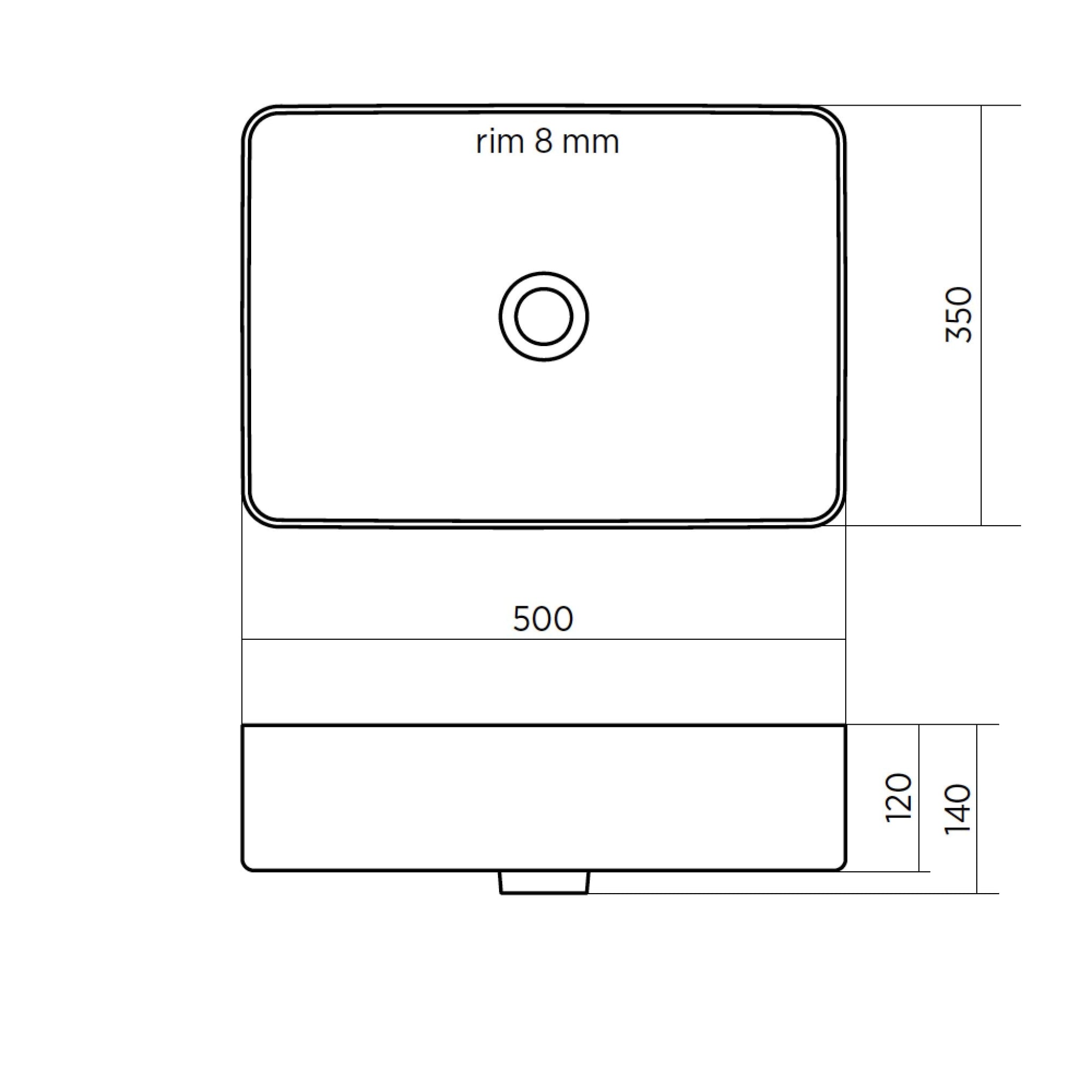 SEIMA PLATI 030 ABOVE COUNTER BASIN GLOSS WHITE 500MM