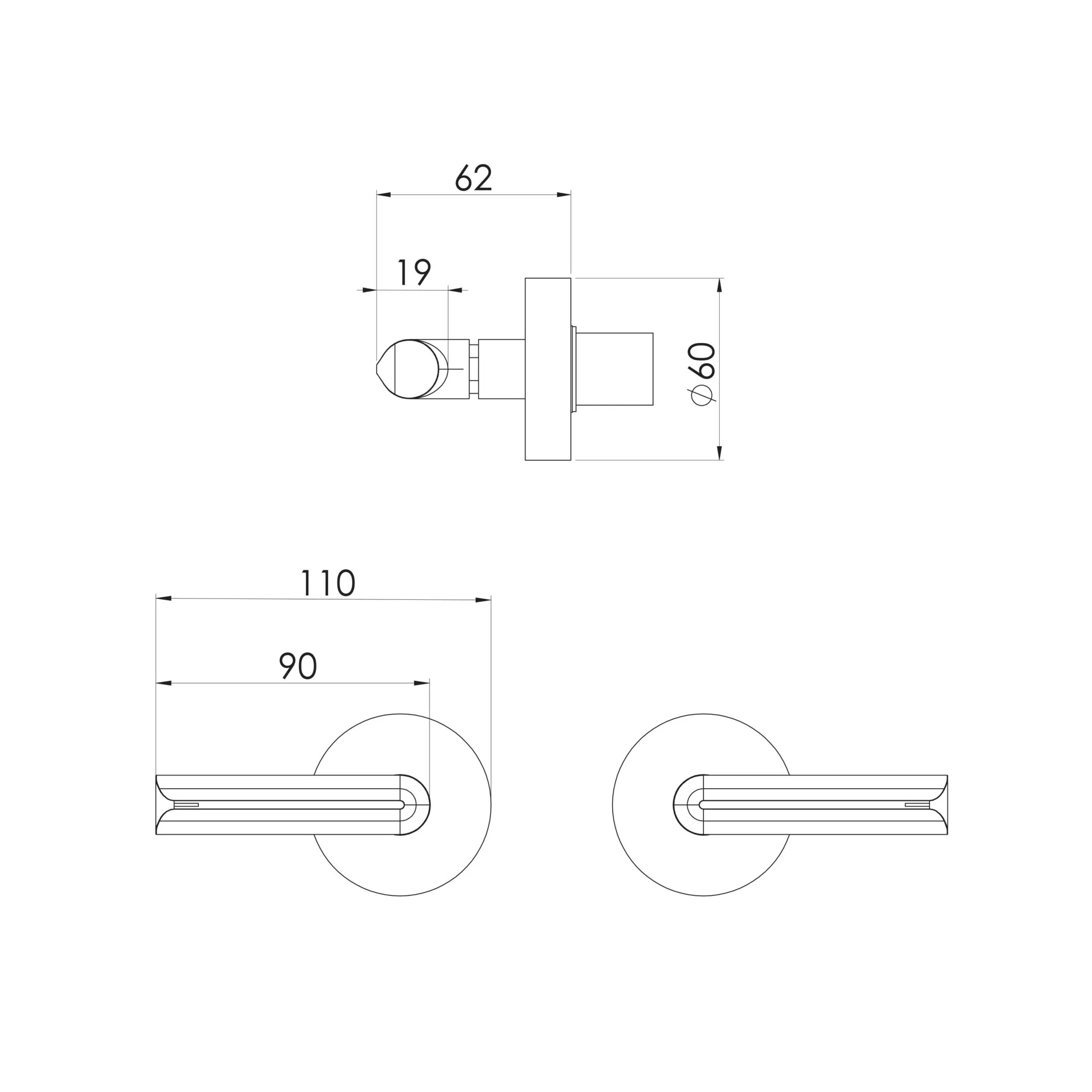 PHOENIX VIVID SLIMLINE PLUS LEVER WALL TOP ASSEMBLIES BRUSHED NICKEL