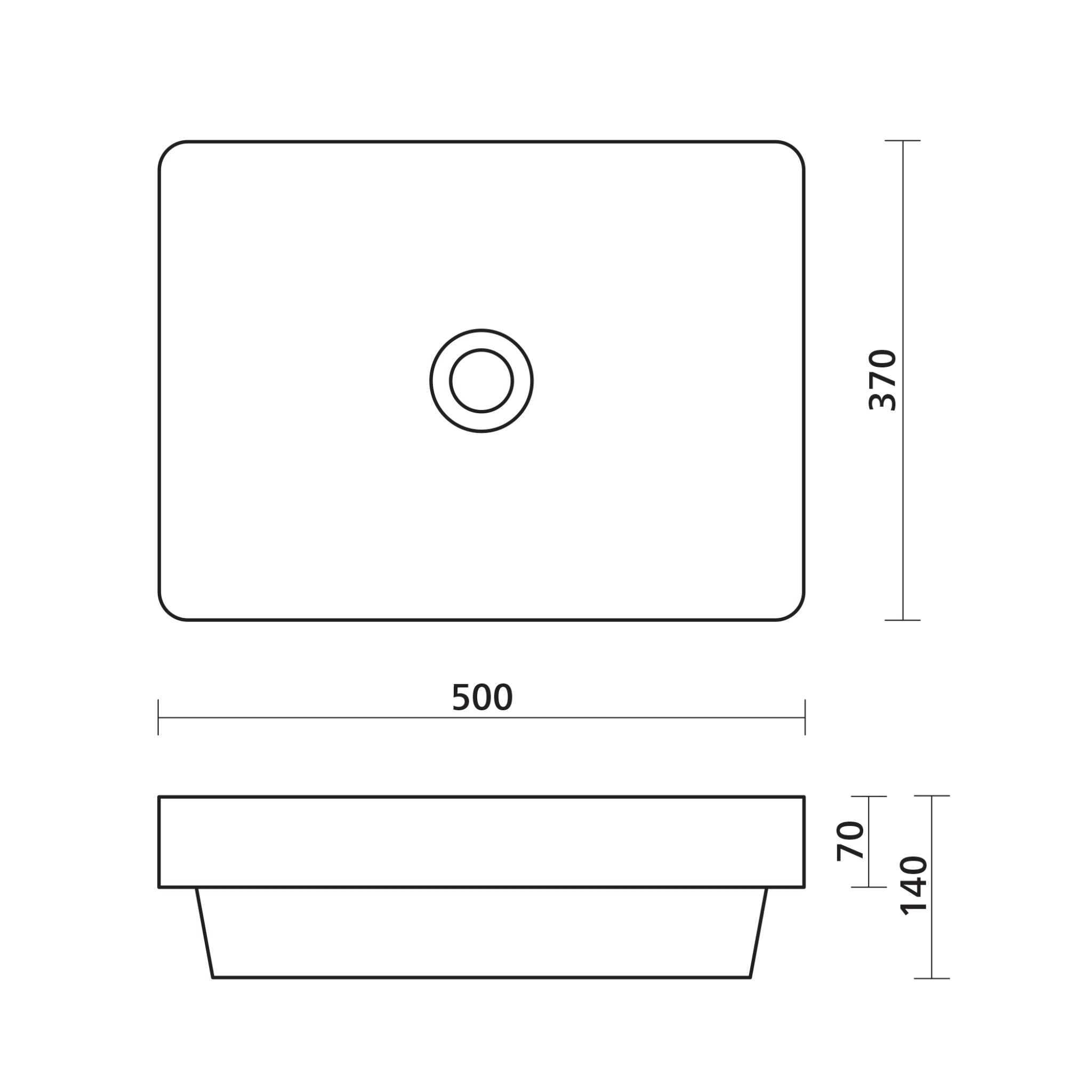 SEIMA OBELLO 500 SEMI-INSET BASIN GLOSS WHITE 500MM