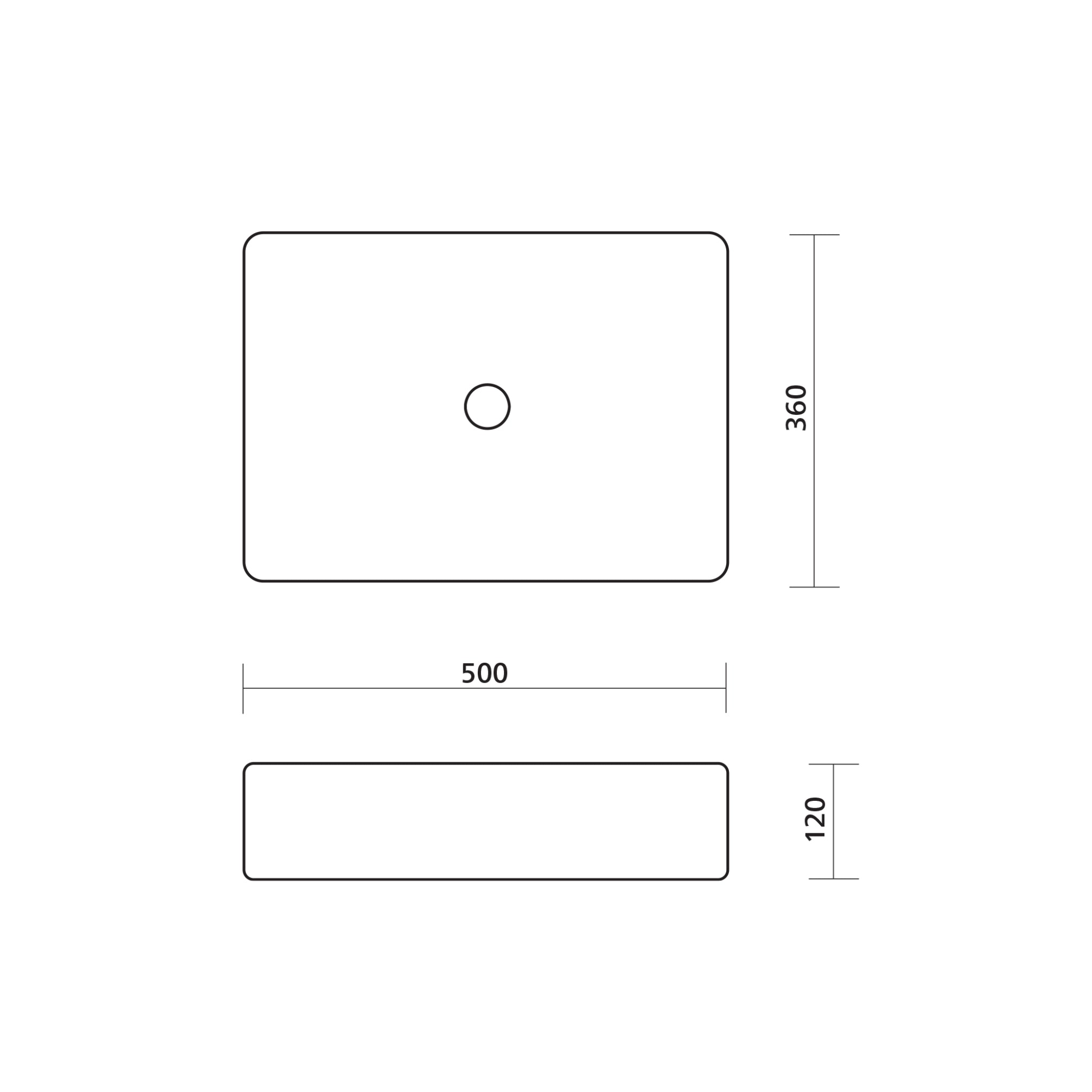 SEIMA CLEO 501 ABOVE COUNTER BASIN GLOSS WHITE 500MM