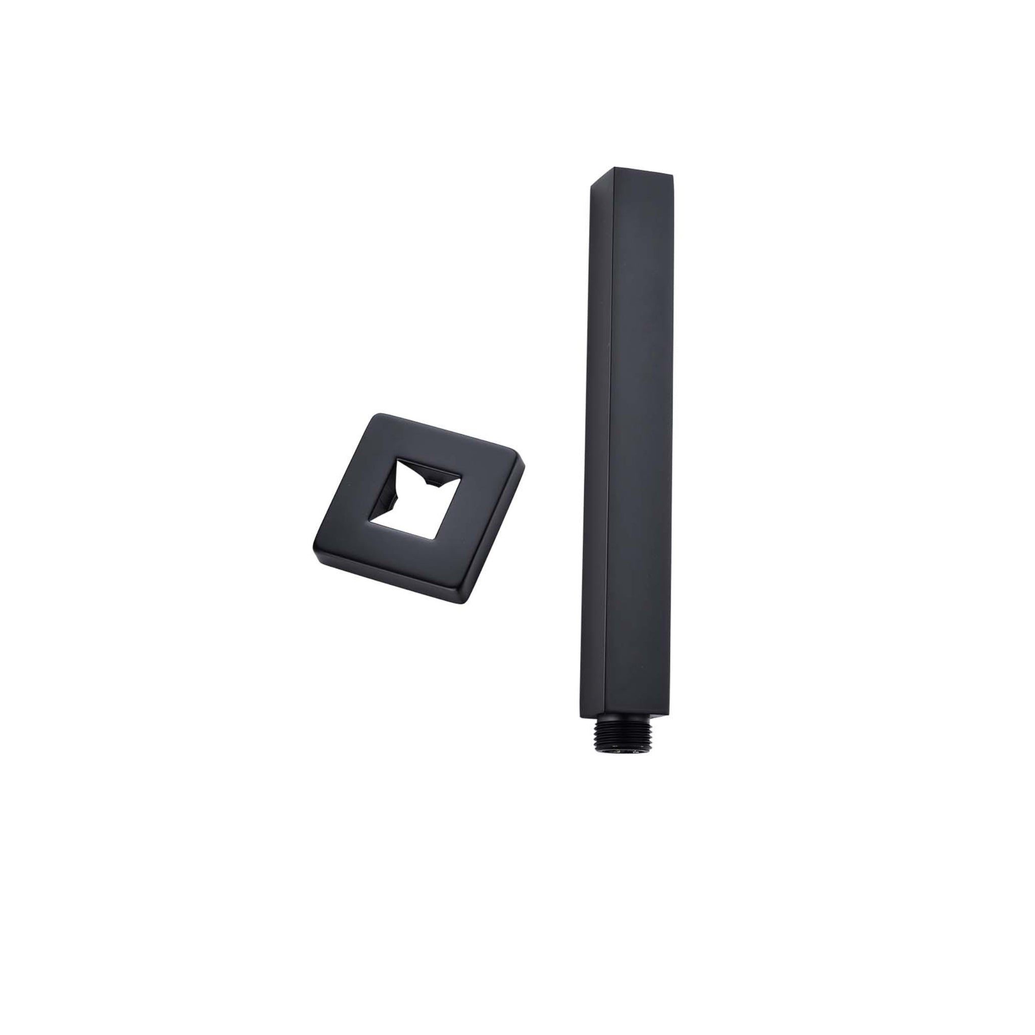 AQUAPERLA SQUARE CEILING SHOWER ARM 200MM BLACK