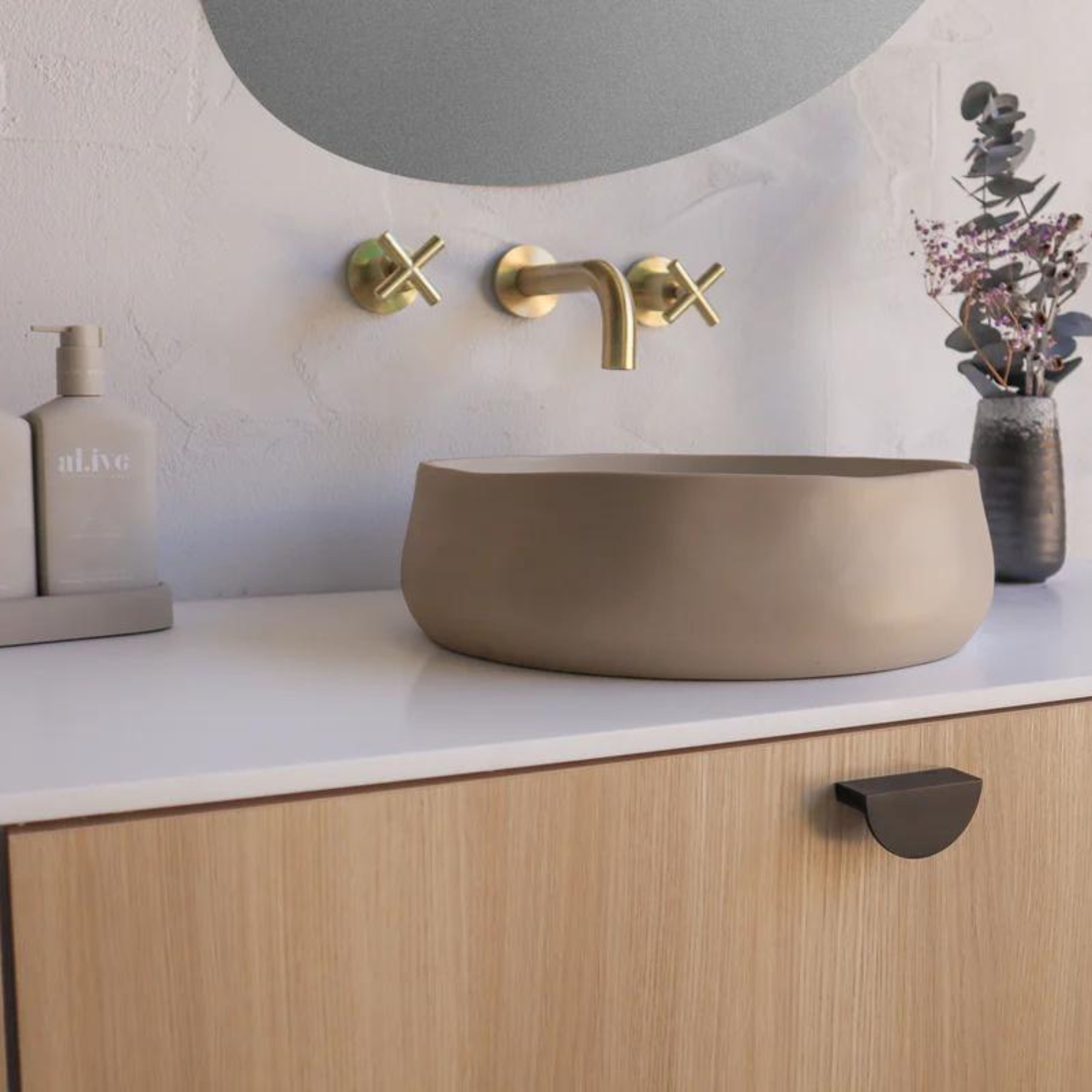 NOOD CO CONSCIOUS RANGE MILL ABOVE COUNTER / WALL HUNG BASIN MUSHROOM 380MM