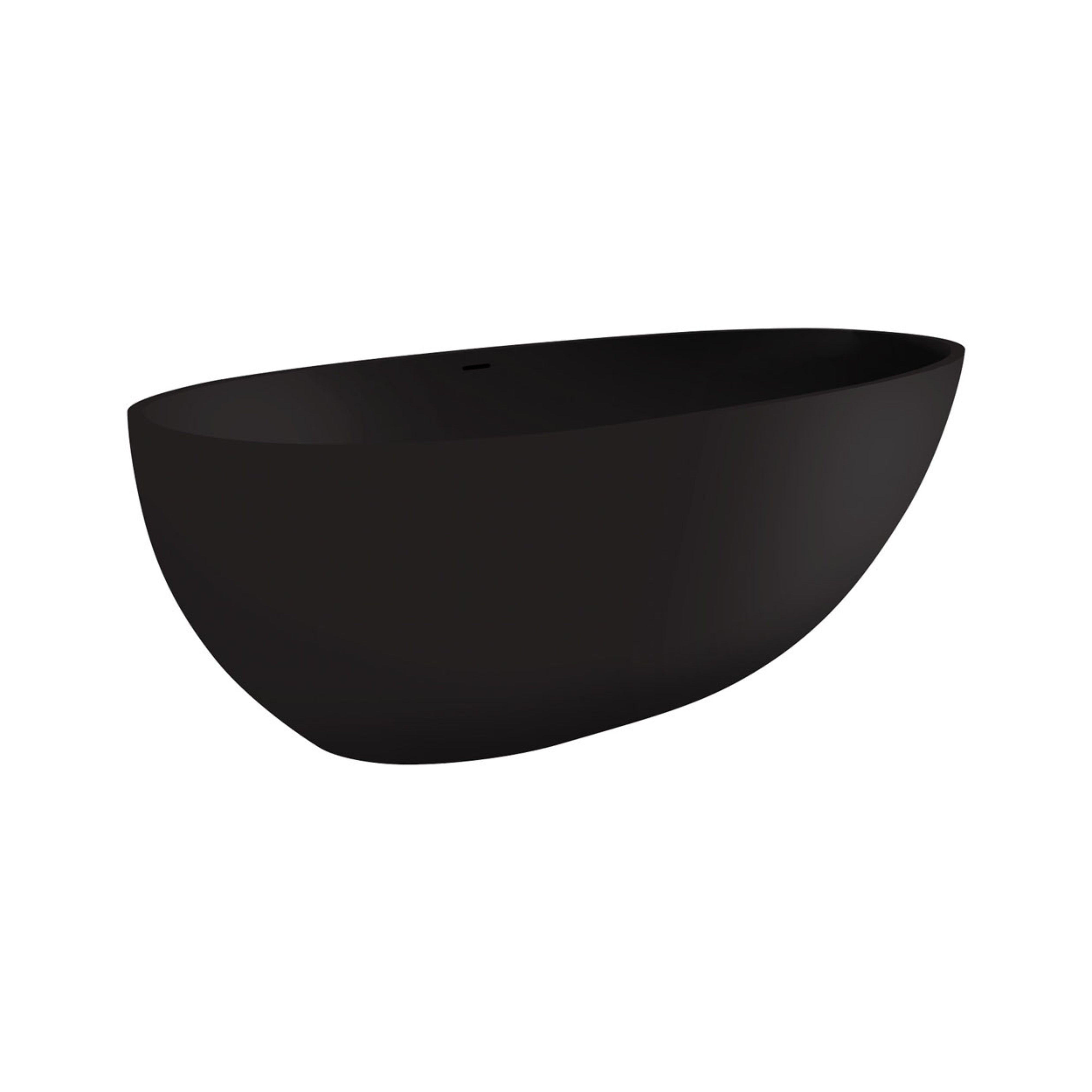 FIENZA BAHAMA SOLID SURFACE FREESTANDING BATHTUB MATTE BLACK 1700MM