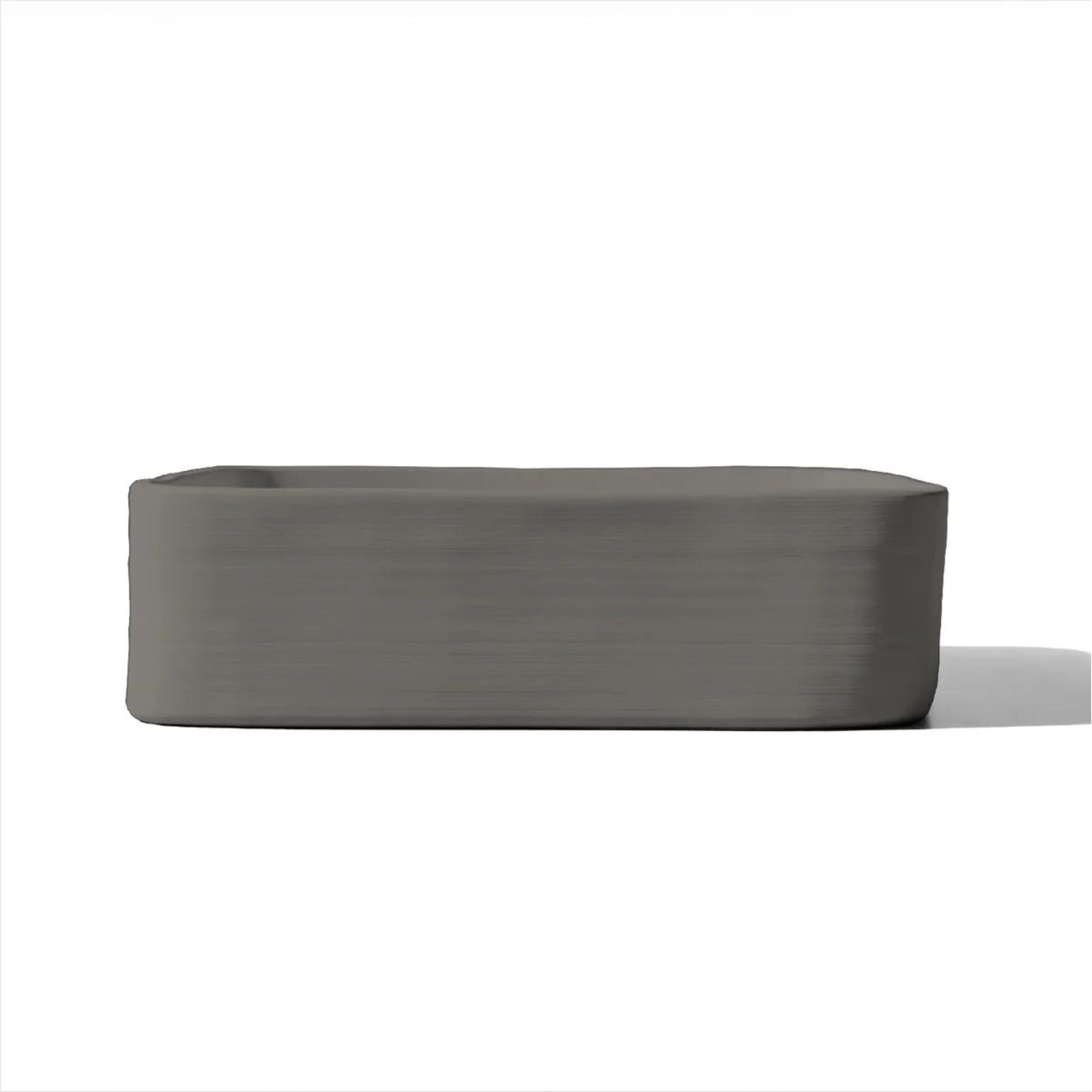 NOOD CO CONSCIOUS RANGE CAST ABOVE COUNTER / WALL HUNG BASIN MID TONE GREY 380MM