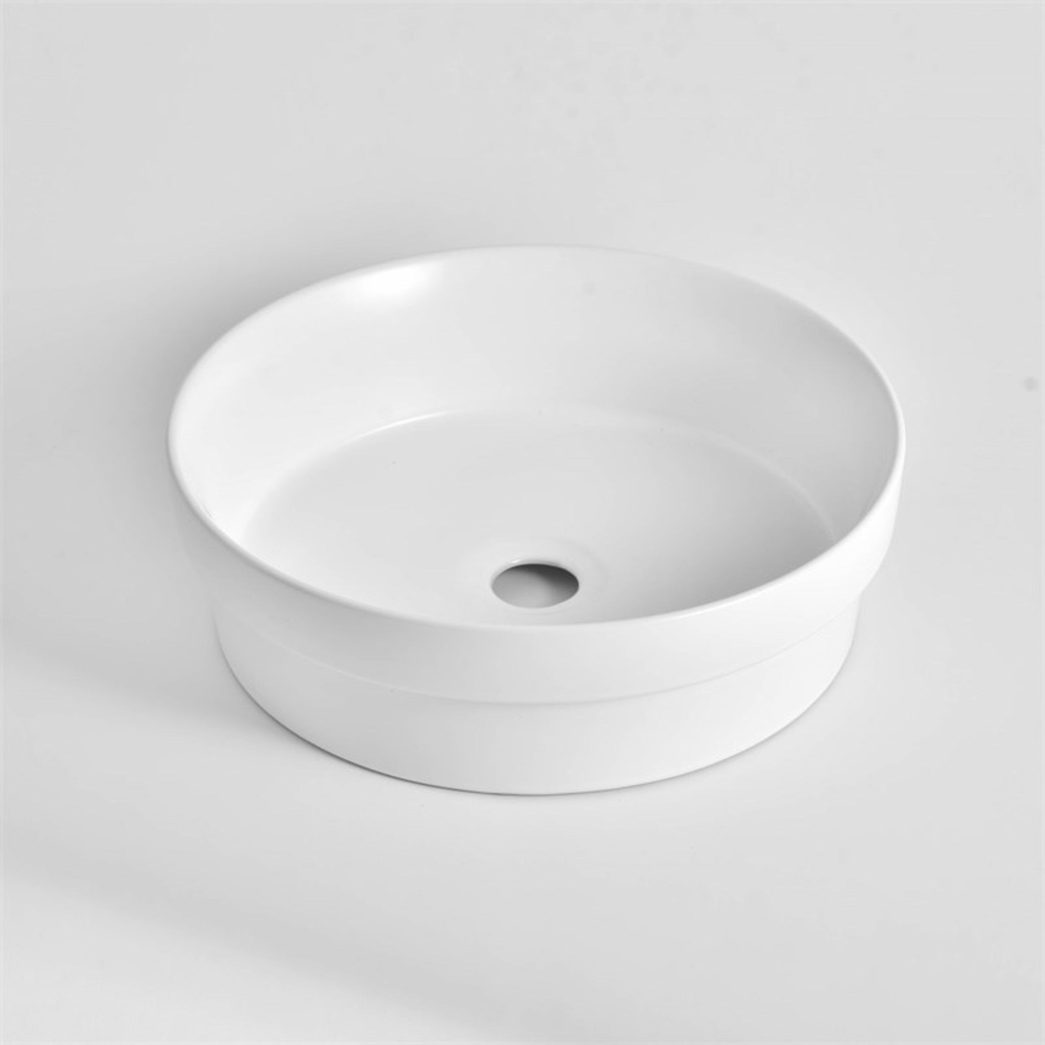 AQUAPERLA CERAMIC ROUND INSERT BASIN GLOSS WHITE 400MM